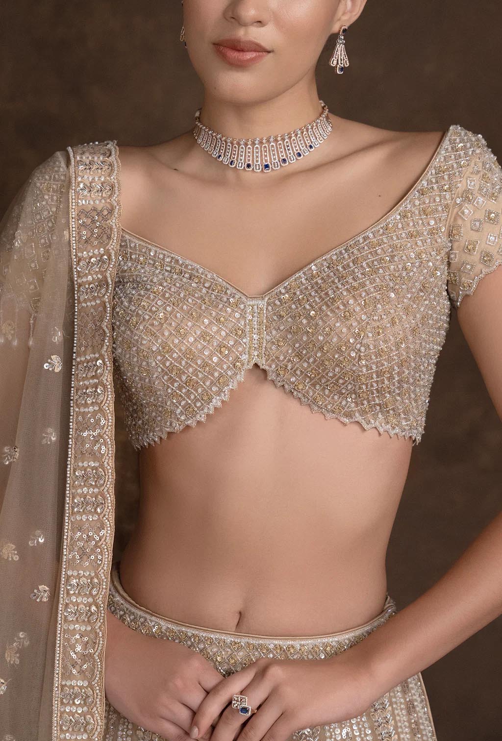 Ada Golden Hand Embroidered Bridal Lehenga Set