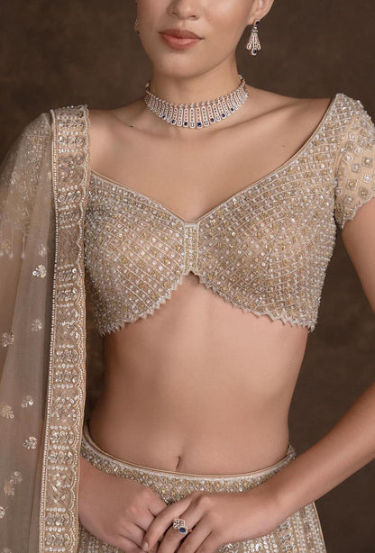 Ada Golden Hand Embroidered Bridal Lehenga Set