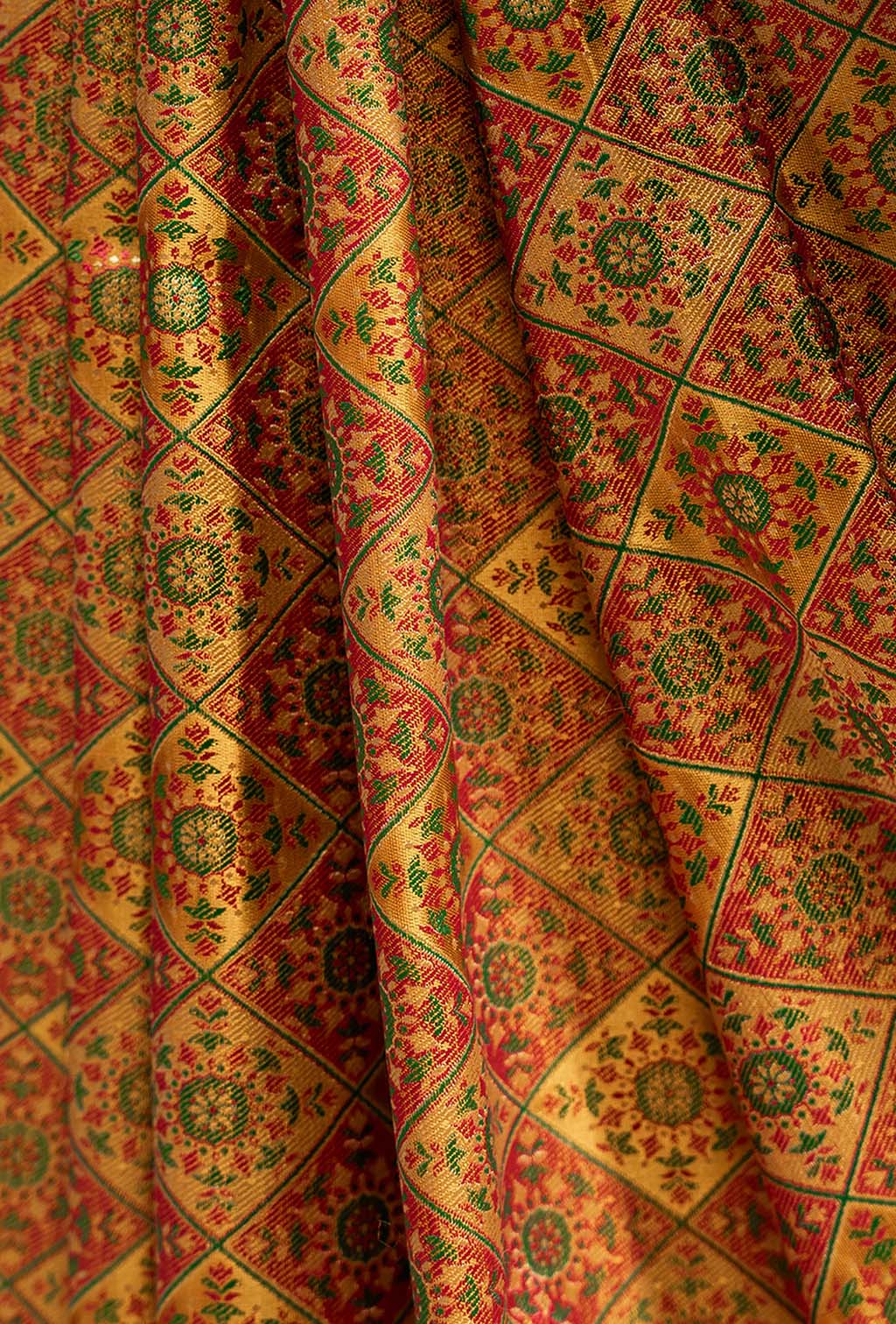 Mustard Yellow Floral work Patola Saree