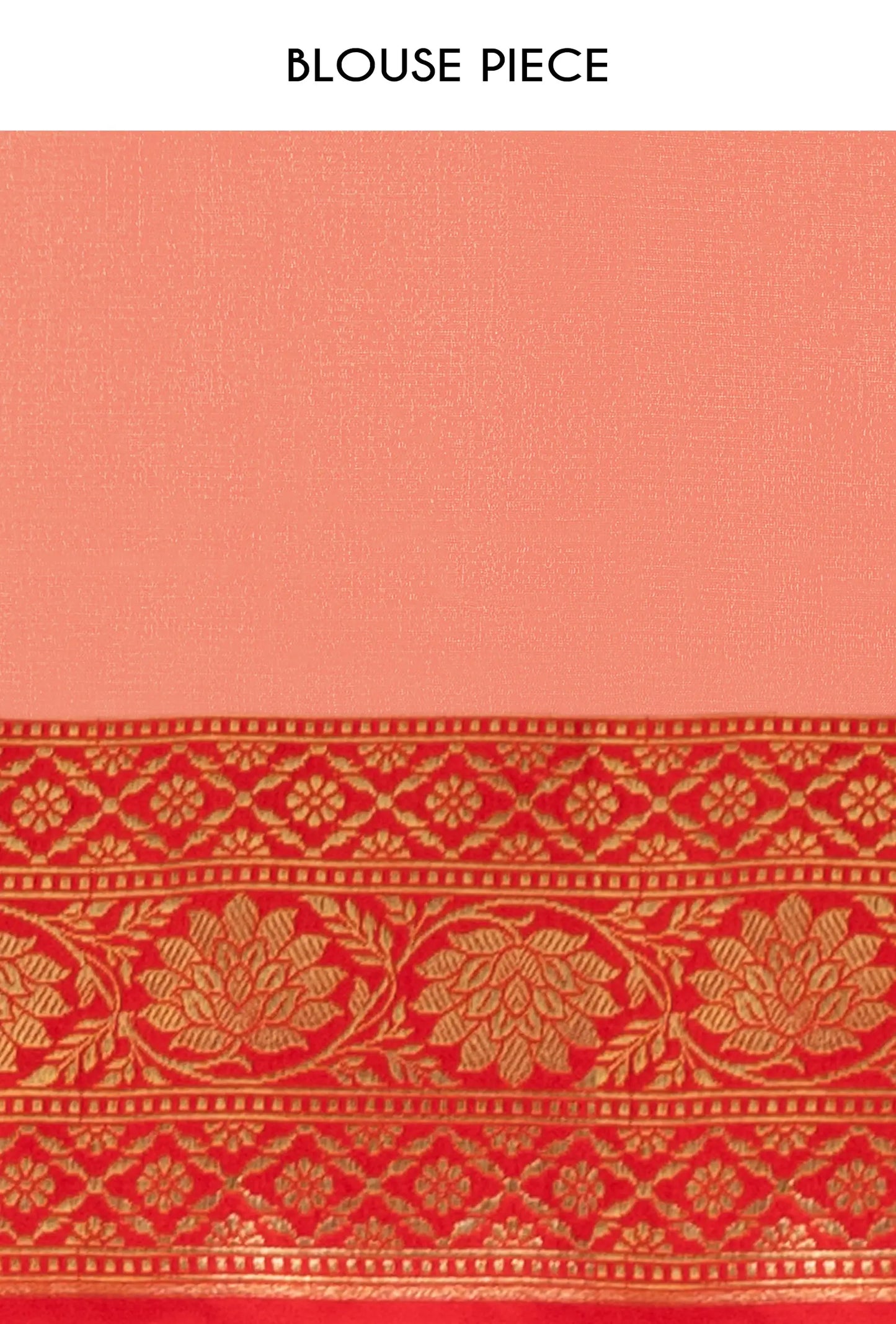 Deep Red & Light Pink Striped Silk Saree With Unstitched Blouse