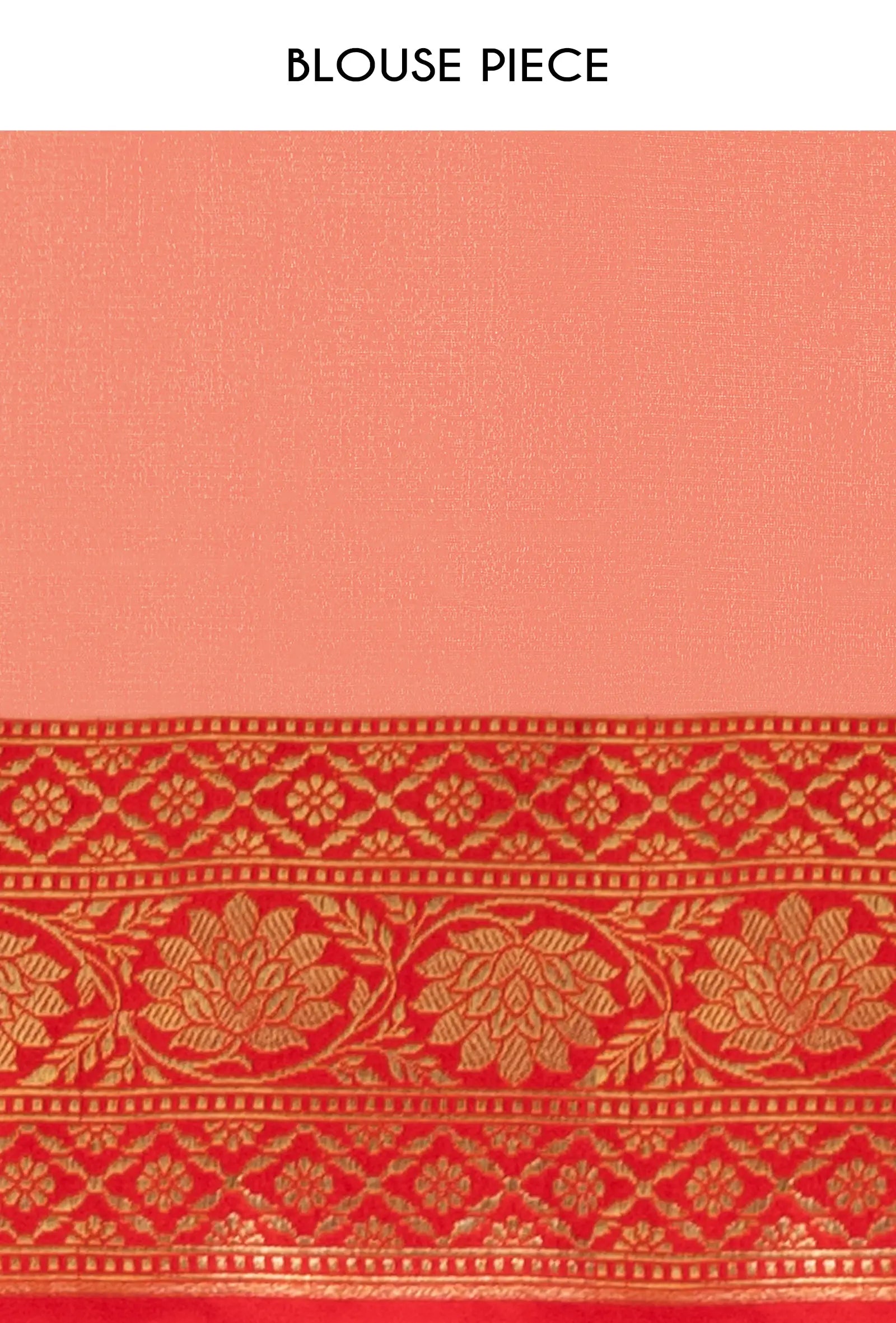 Deep Red & Light Pink Striped Silk Saree With Unstitched Blouse