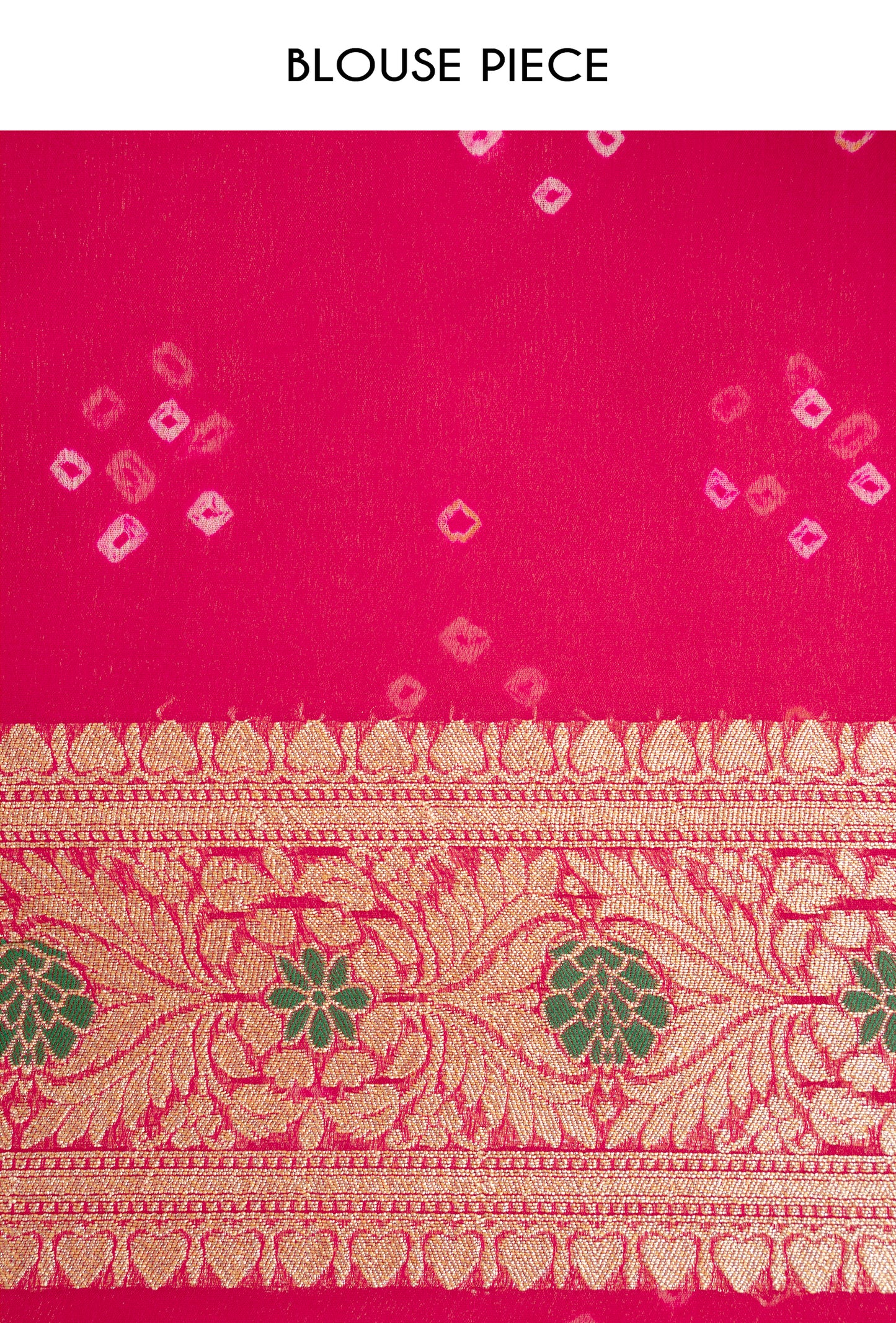 Bandhani Saree In Rani Pink With Tilfi & Gyasar Work