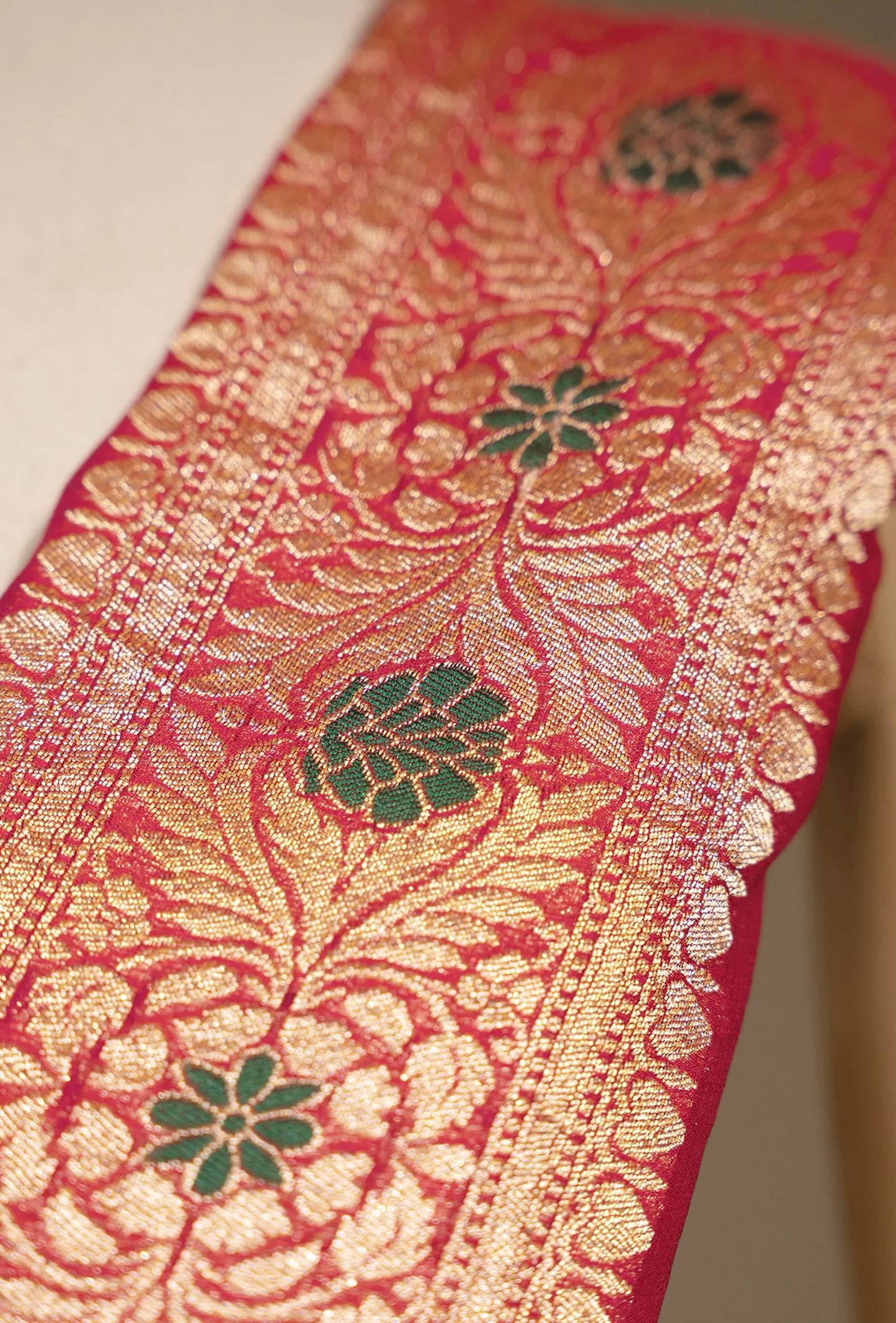 Bandhani Saree In Rani Pink With Tilfi & Gyasar Work