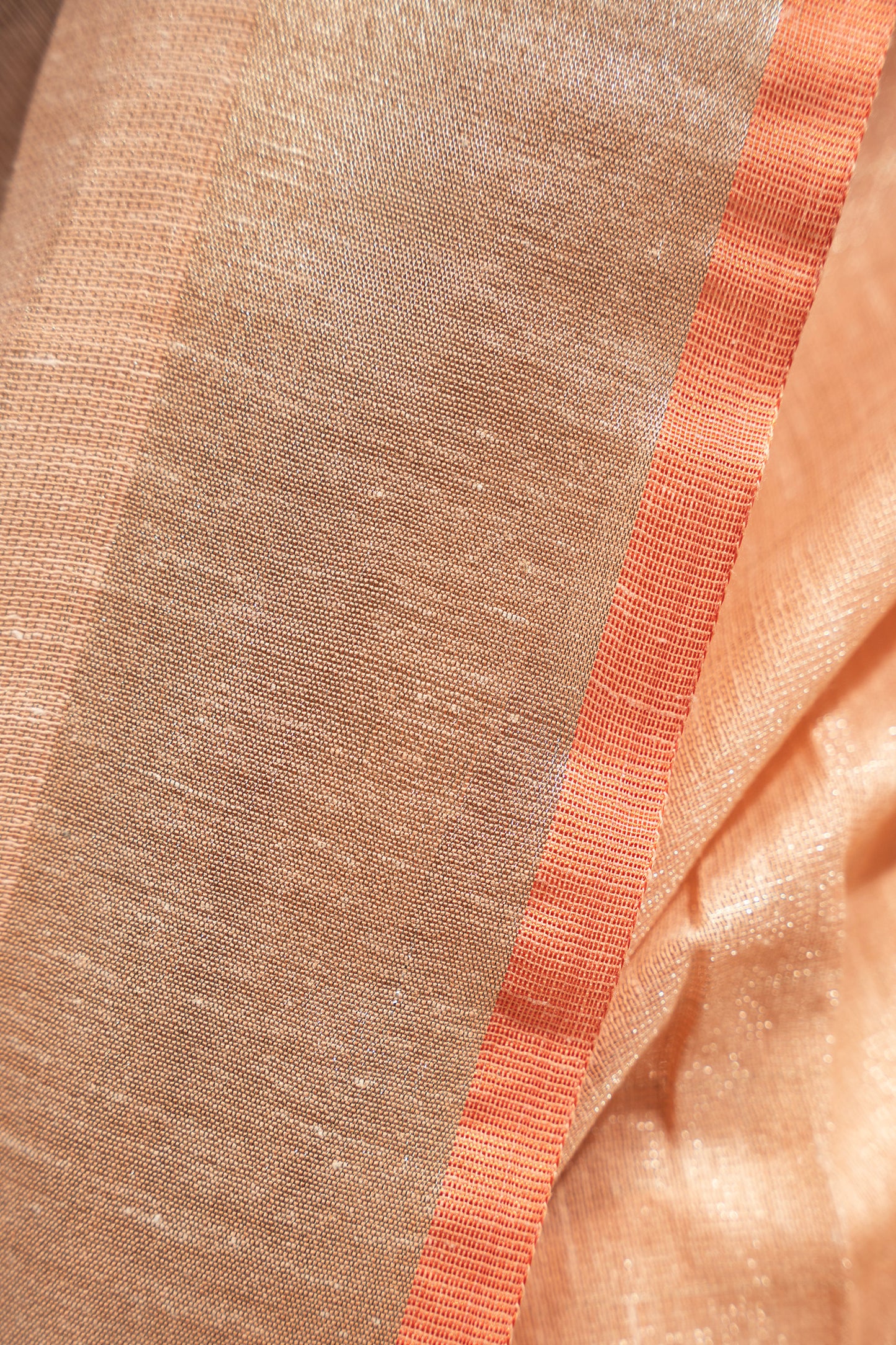 Khadi Tissue Saree in Coral Pink
