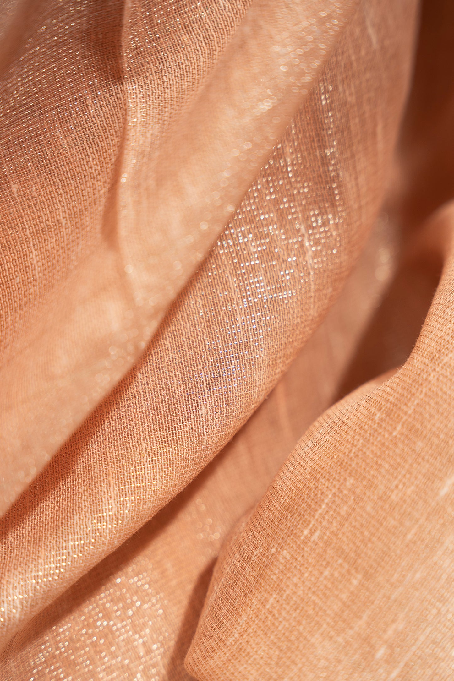 Khadi Tissue Saree in Coral Pink