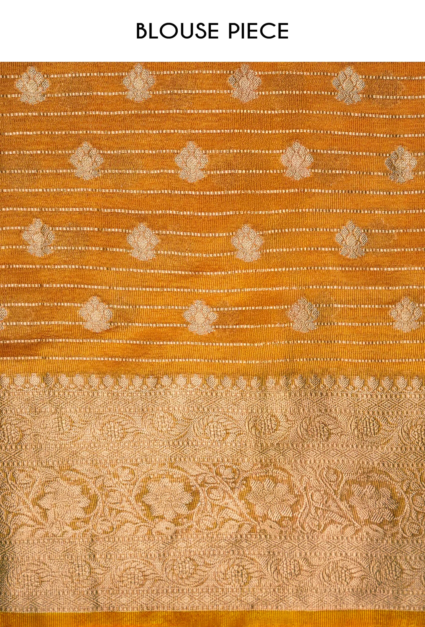 Marigold Yellow Crushed Tissue Silk Saree With Unstitched Blouse