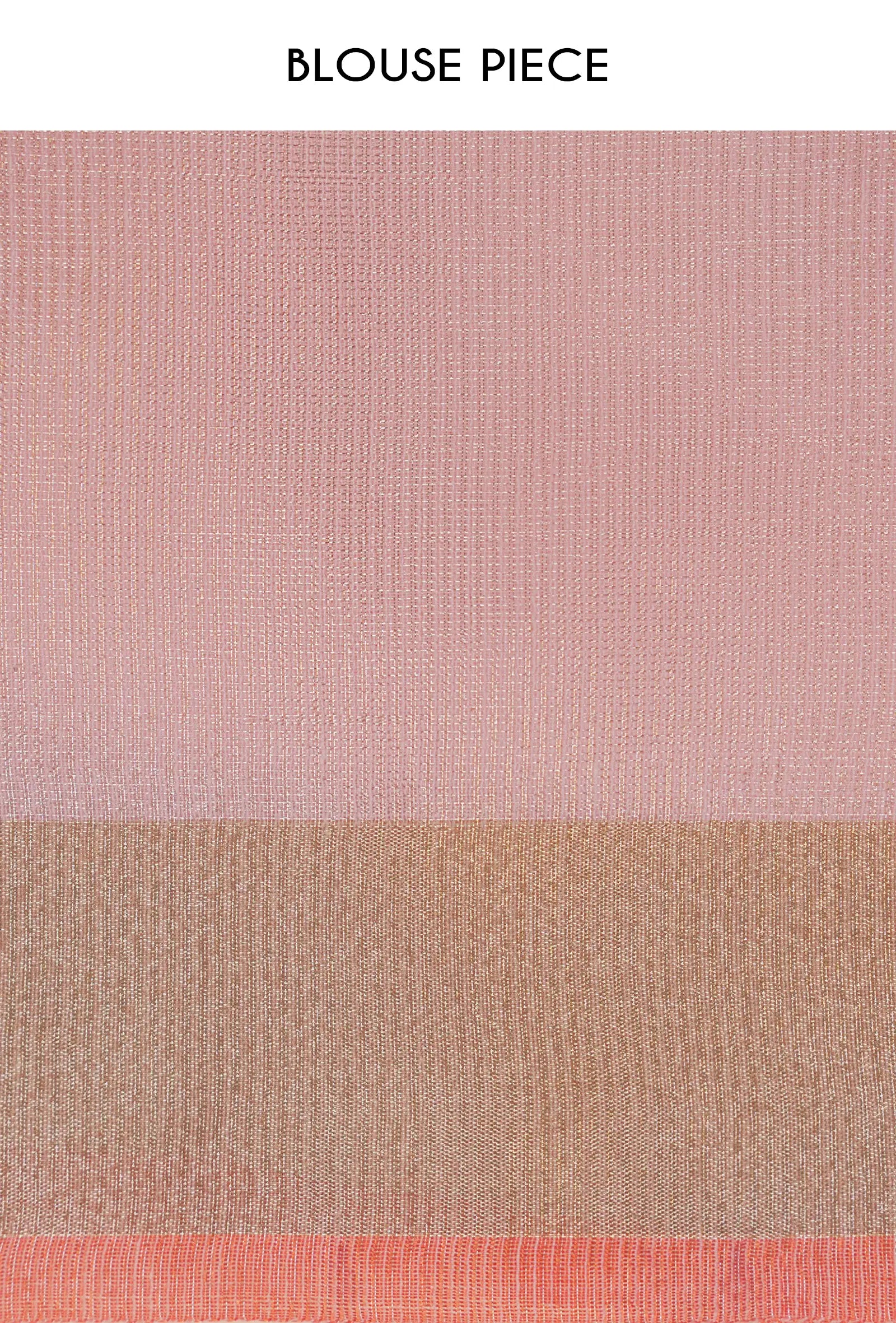 Soft Pink Khadi Tissue Saree With Unstitched Blouse