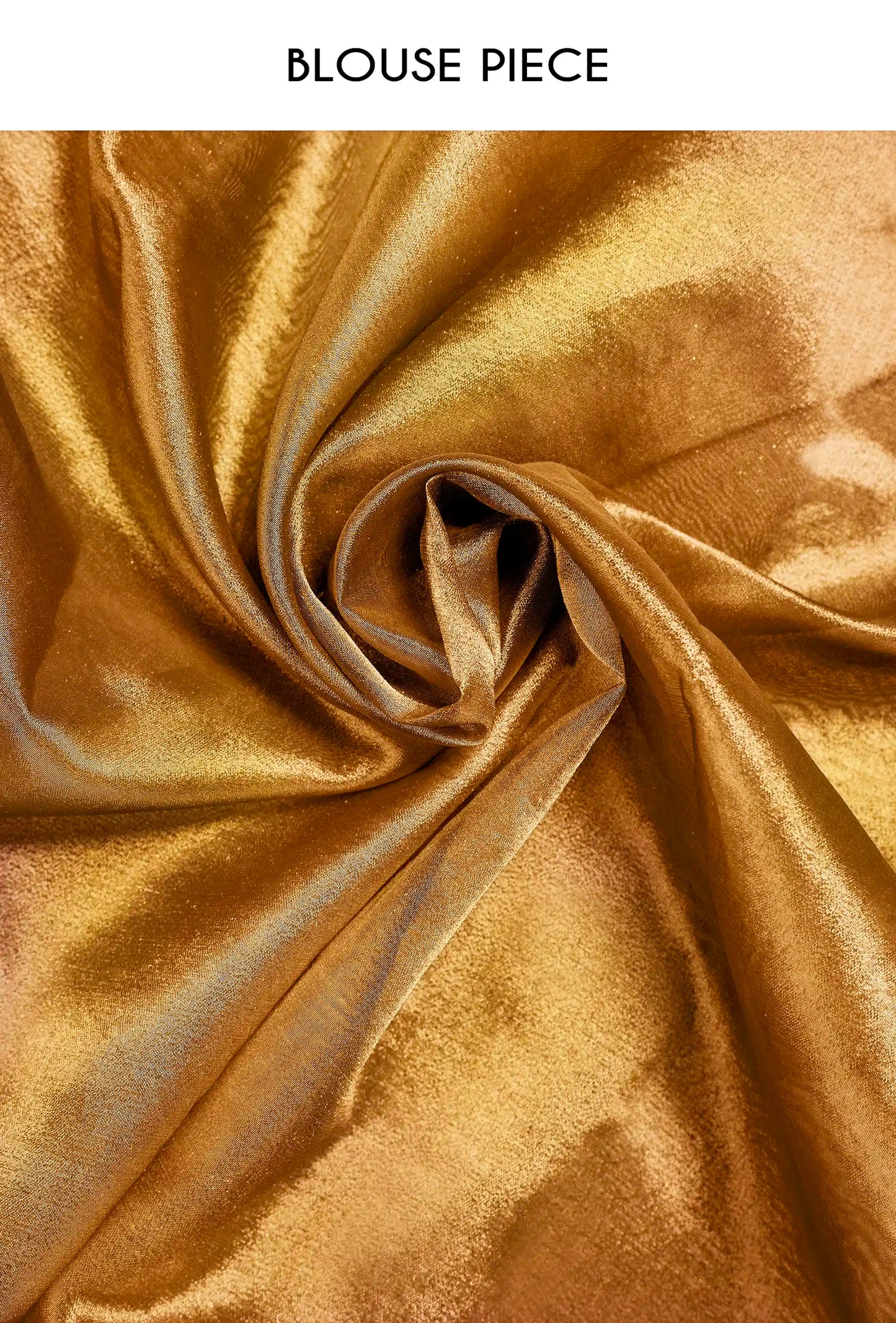 Ochre Tissue Silk Saree with White Florals & Unstitched Blouse