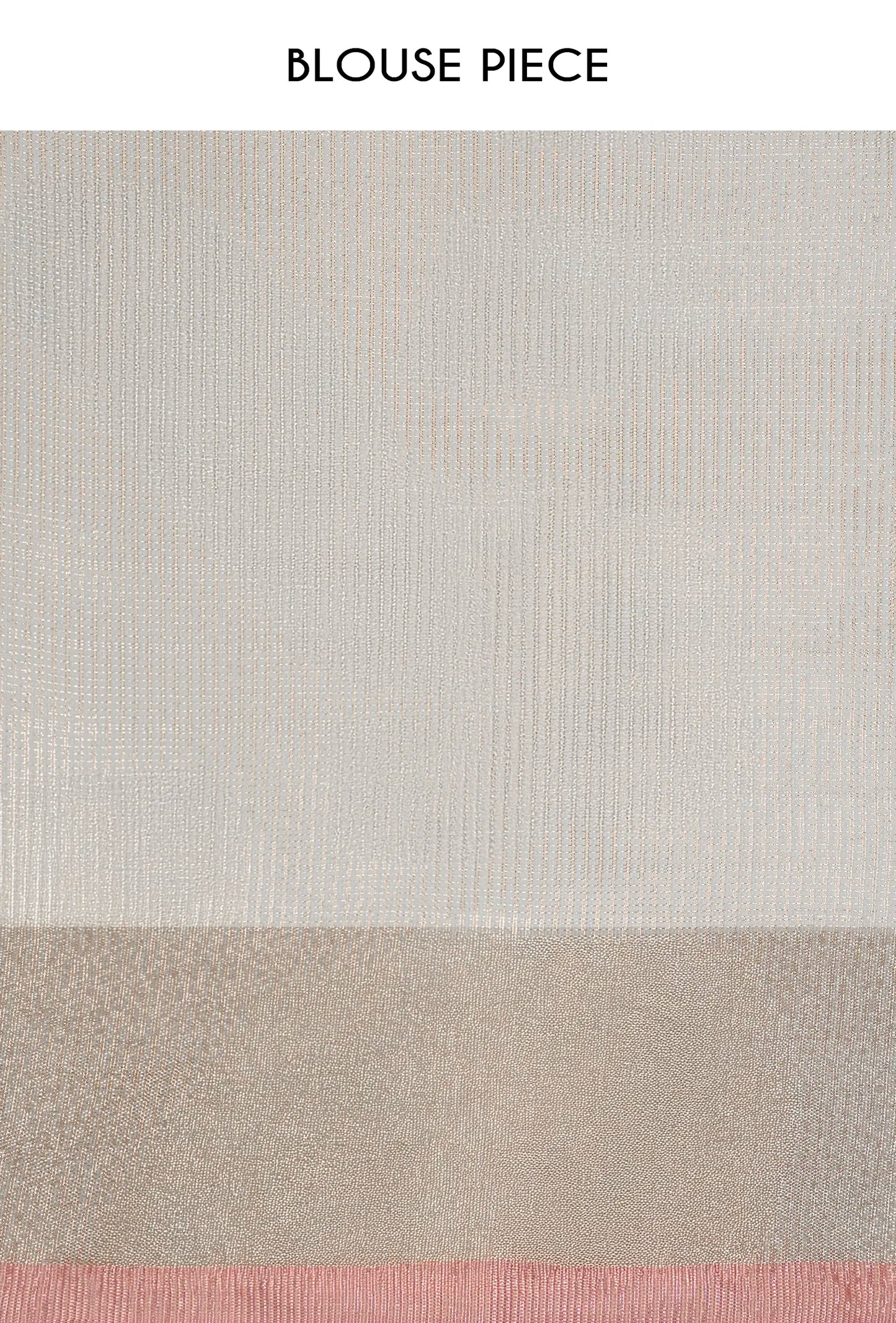 Metallic Ivory Khadi Tissue Saree With Unstitched Blouse