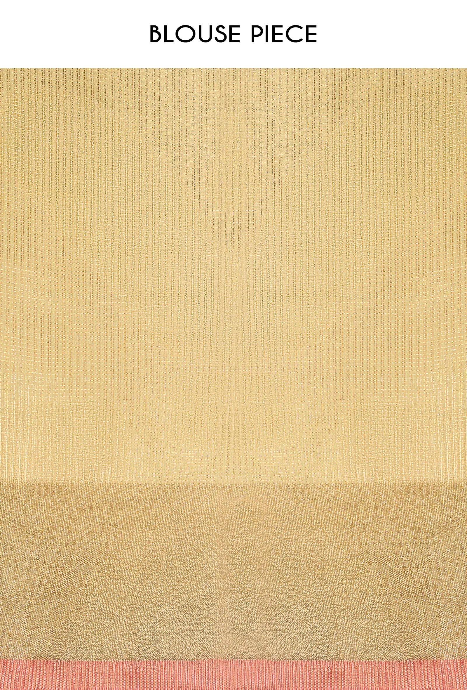 Golden Zari Khadi Tissue Saree With Unstitched Blouse