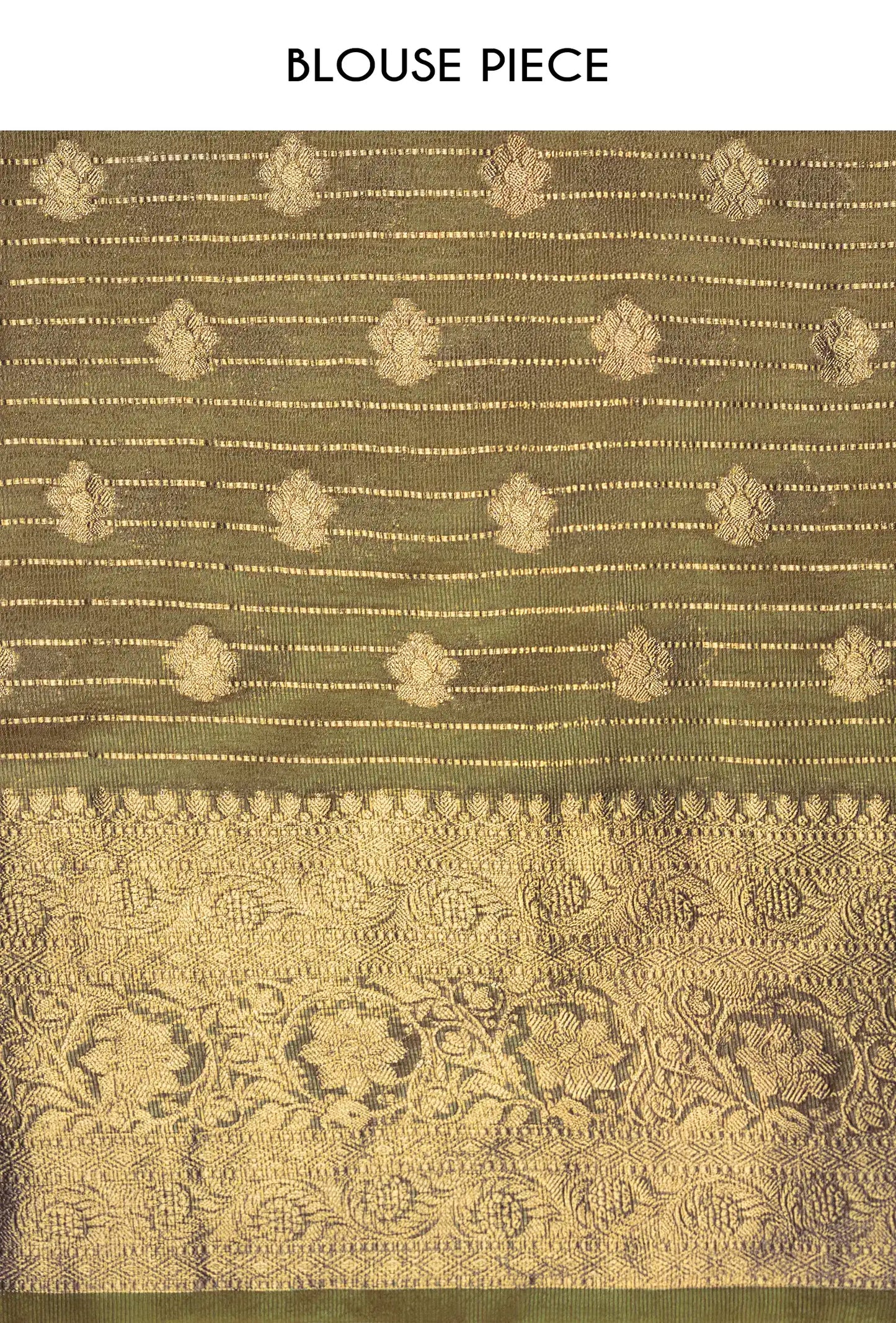 Khadi Tissue Saree In Olive Green With Earthy Appeal