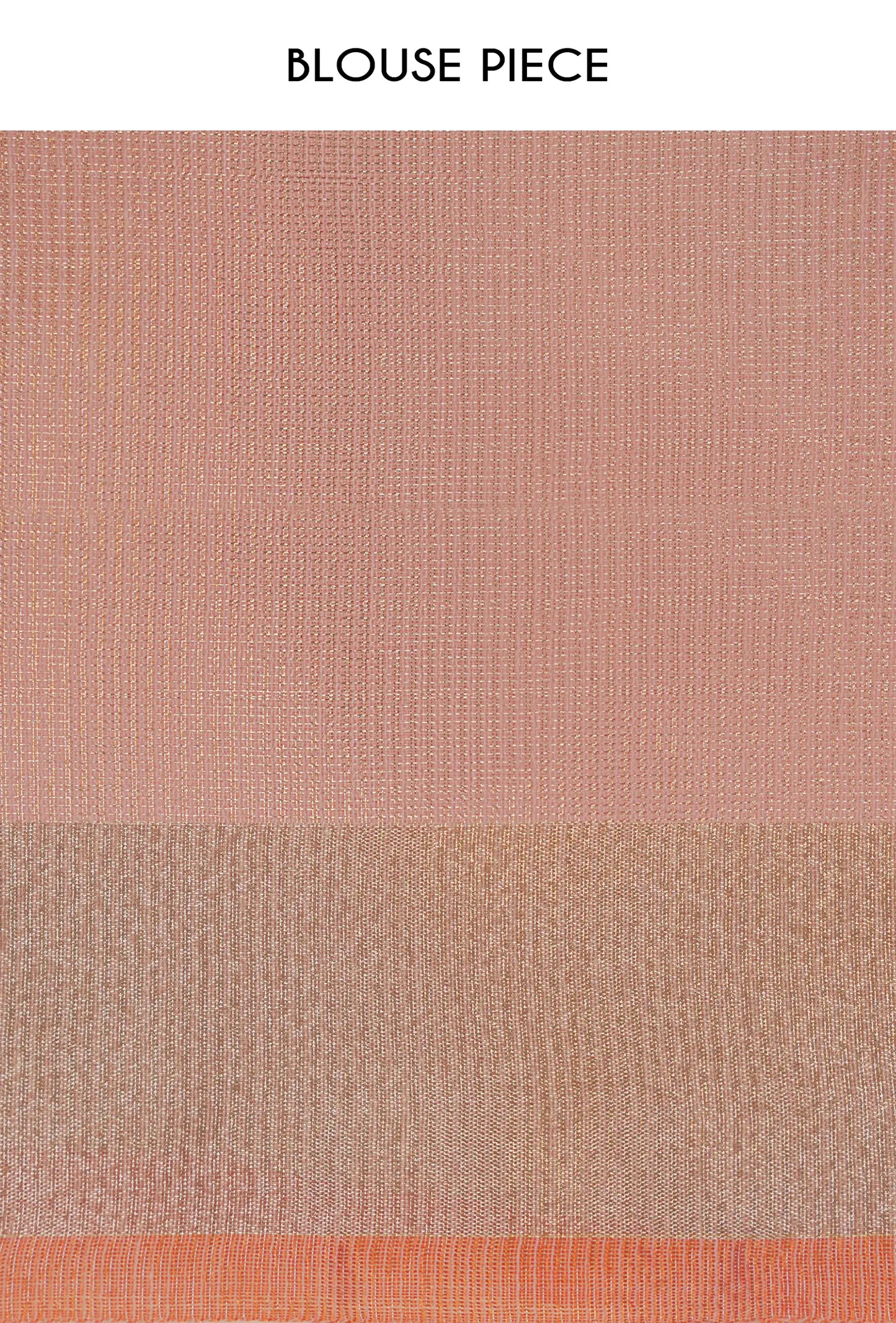 Blush Pink Saree with Coral Border With Unstitched Blouse