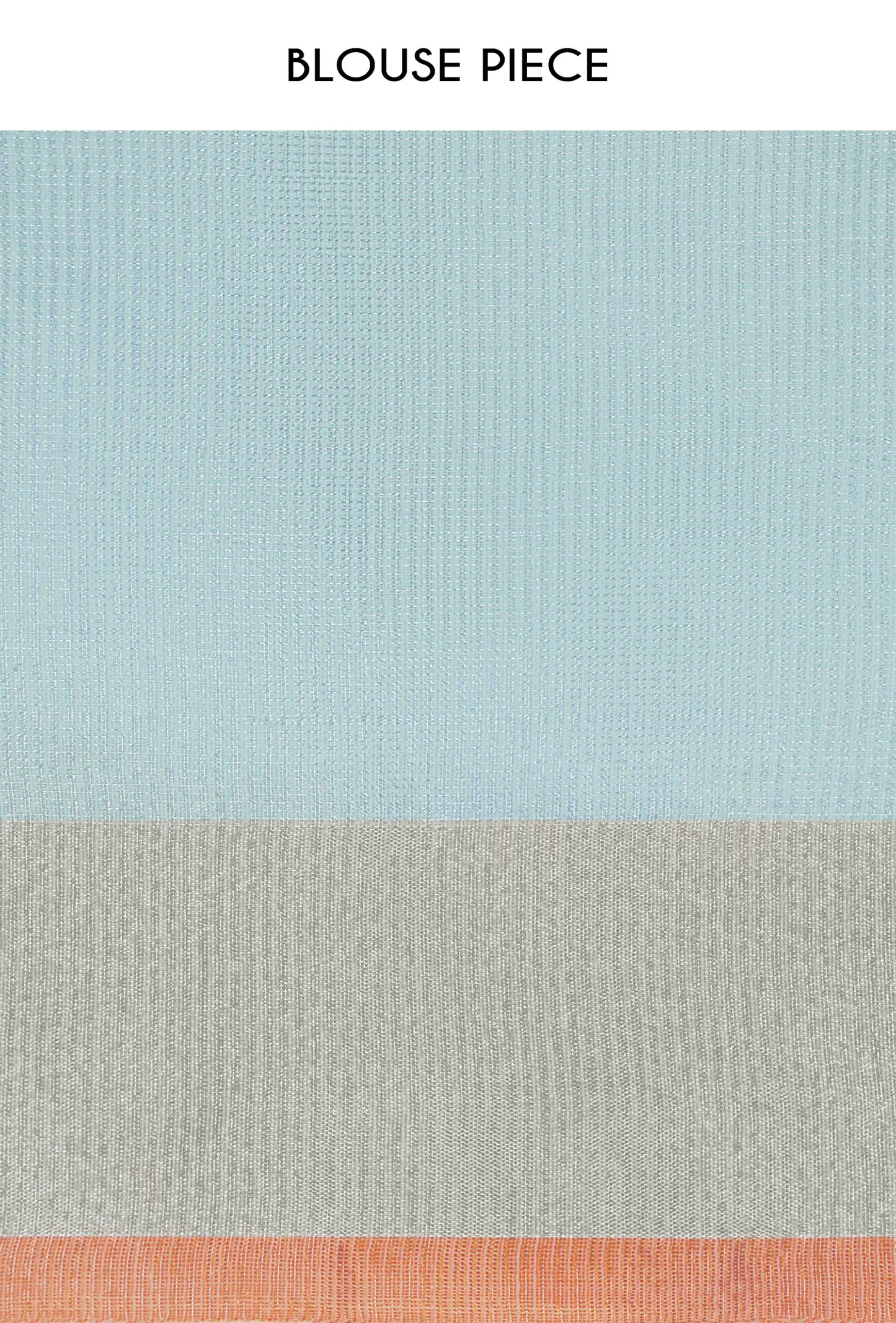 Sky Blue Khadi Tissue Saree With Unstitched Blouse