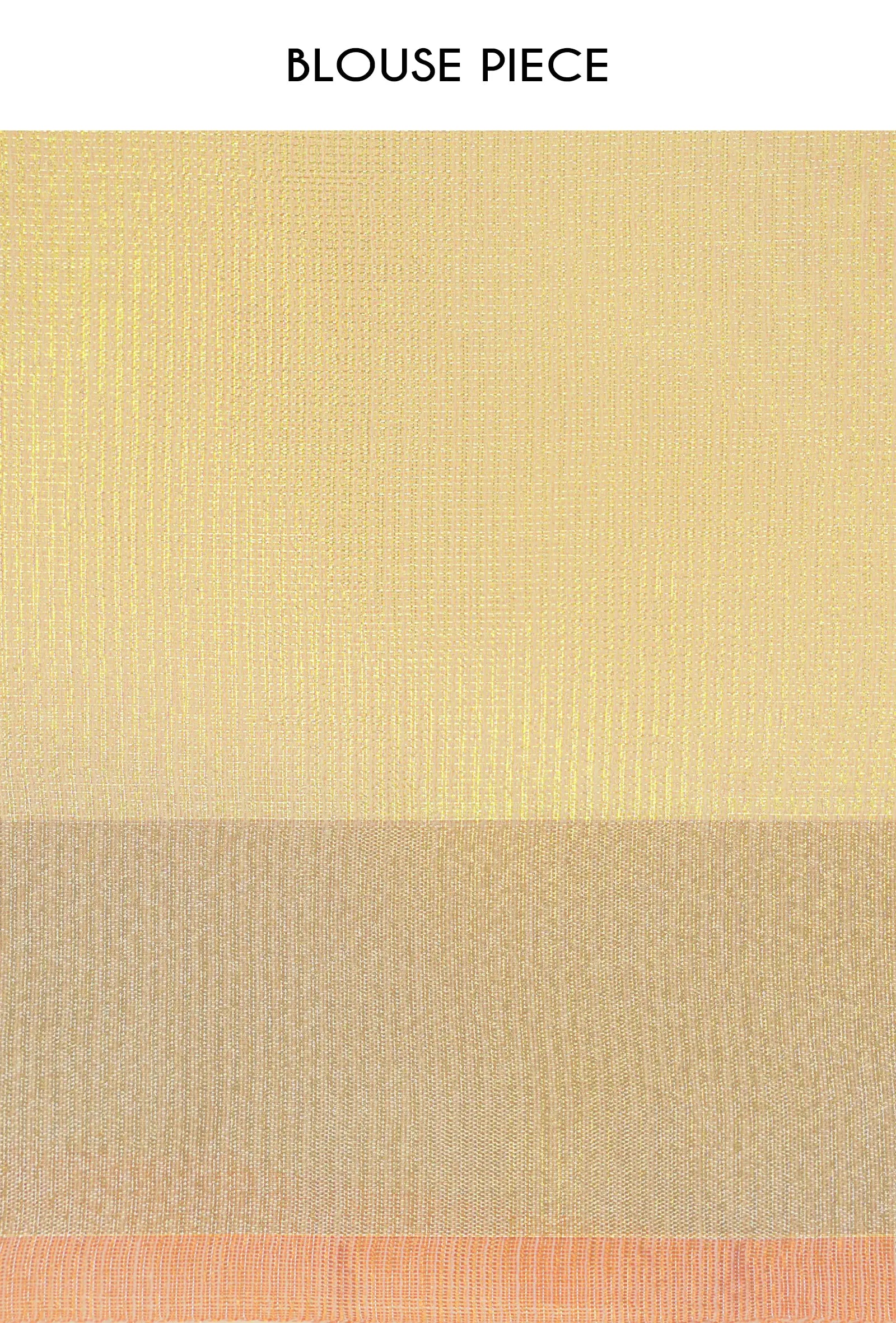 Lime Yellow Khadi Tissue Saree With Unstitched Blouse