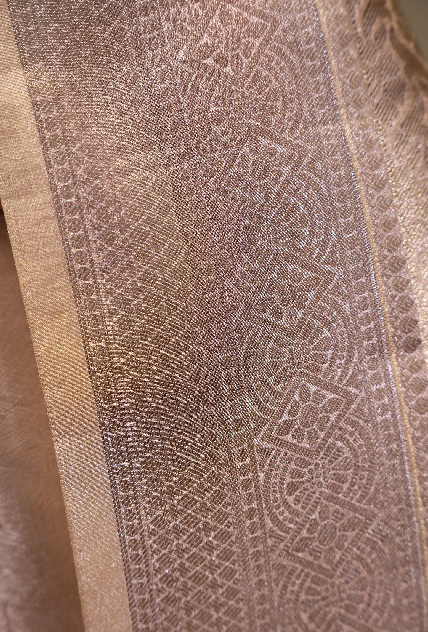 Light Lilac Tissue Silk Saree With Unstitched Blouse