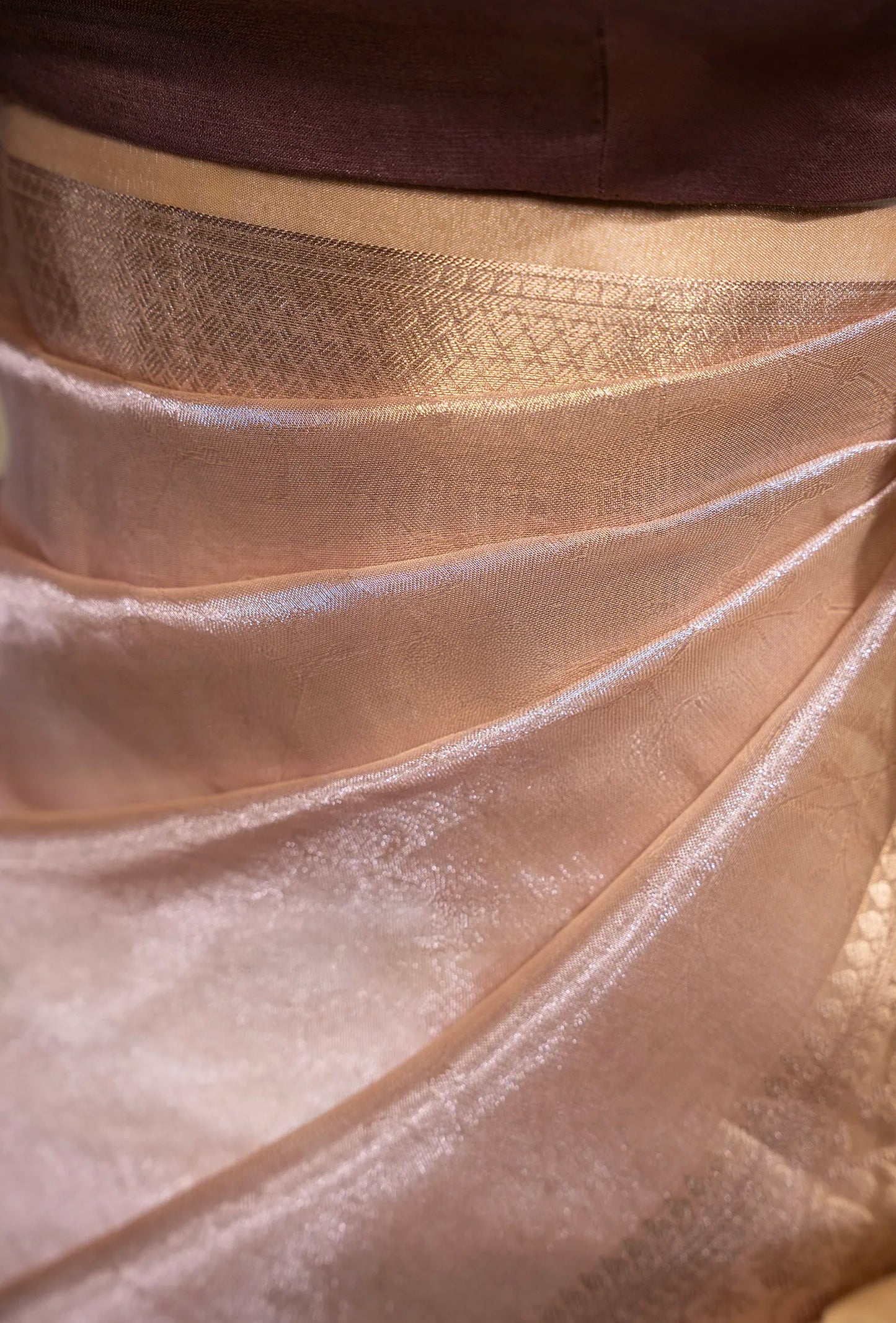 Light Lilac Tissue Silk Saree With Unstitched Blouse