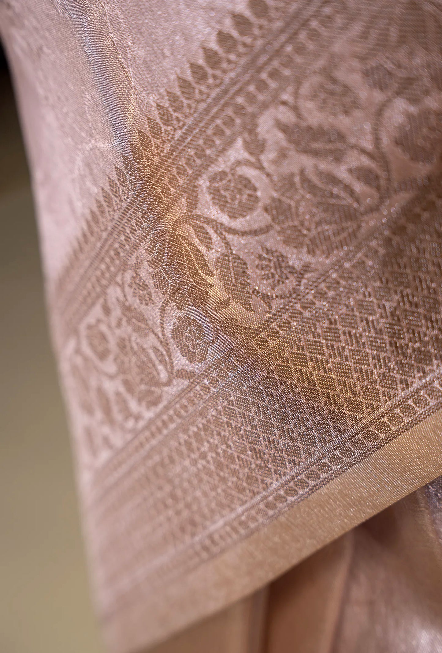 Light Lilac Tissue Silk Saree With Unstitched Blouse