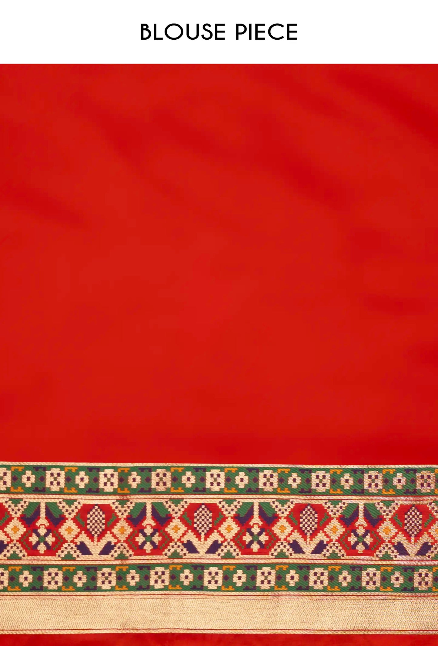Red Patola Katan Silk Saree With Unstitched Blouse