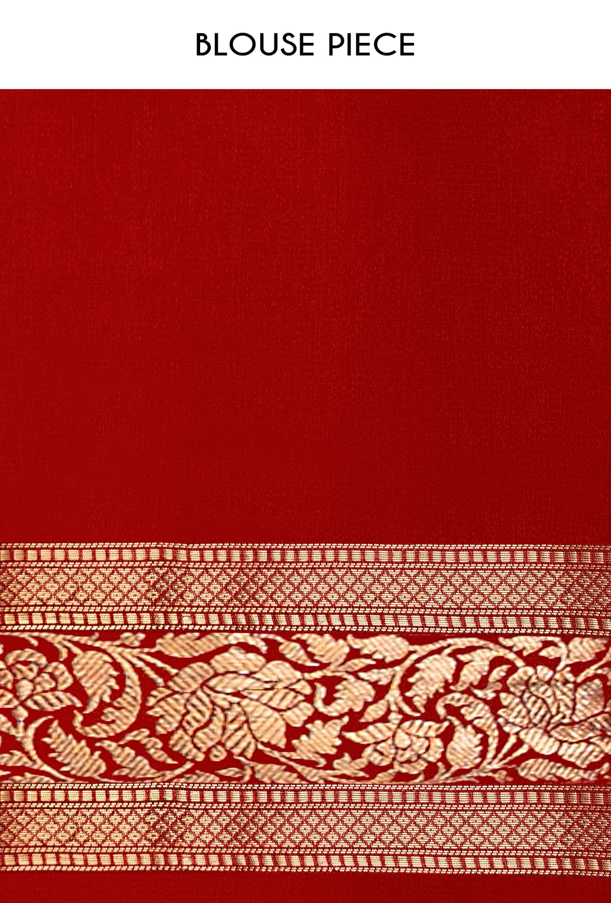 Deep Red Meenakari Silk Saree With Unstitched Blouse
