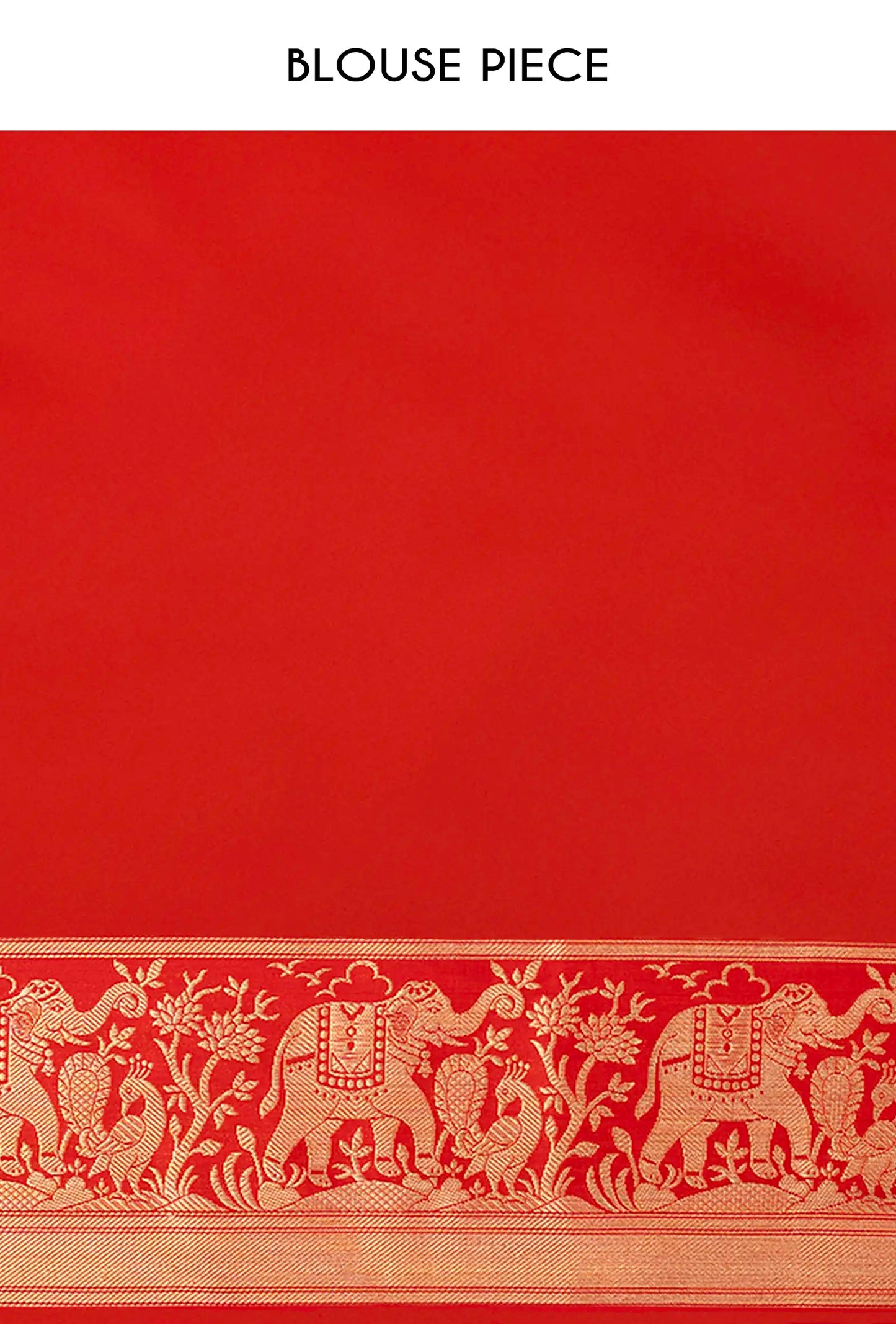 Crimson Red Shikargah Mashru Silk Saree With Unstitched Blouse