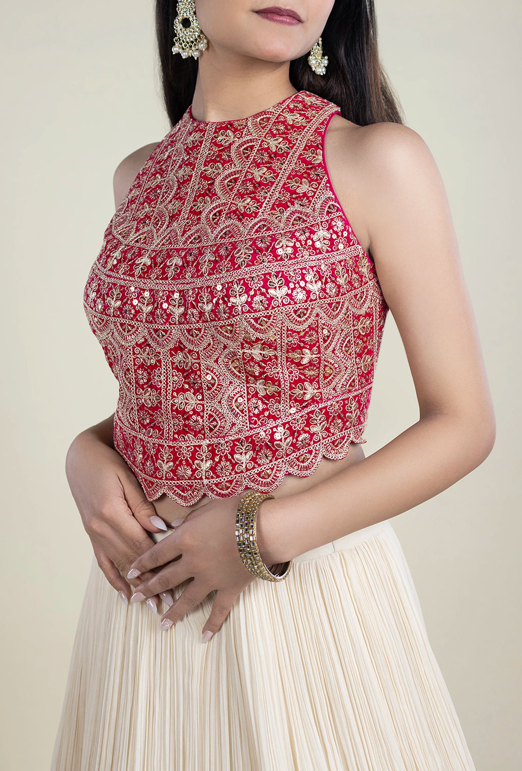 TJBL00013_1 Heavy Jharoka Embellished Blouse