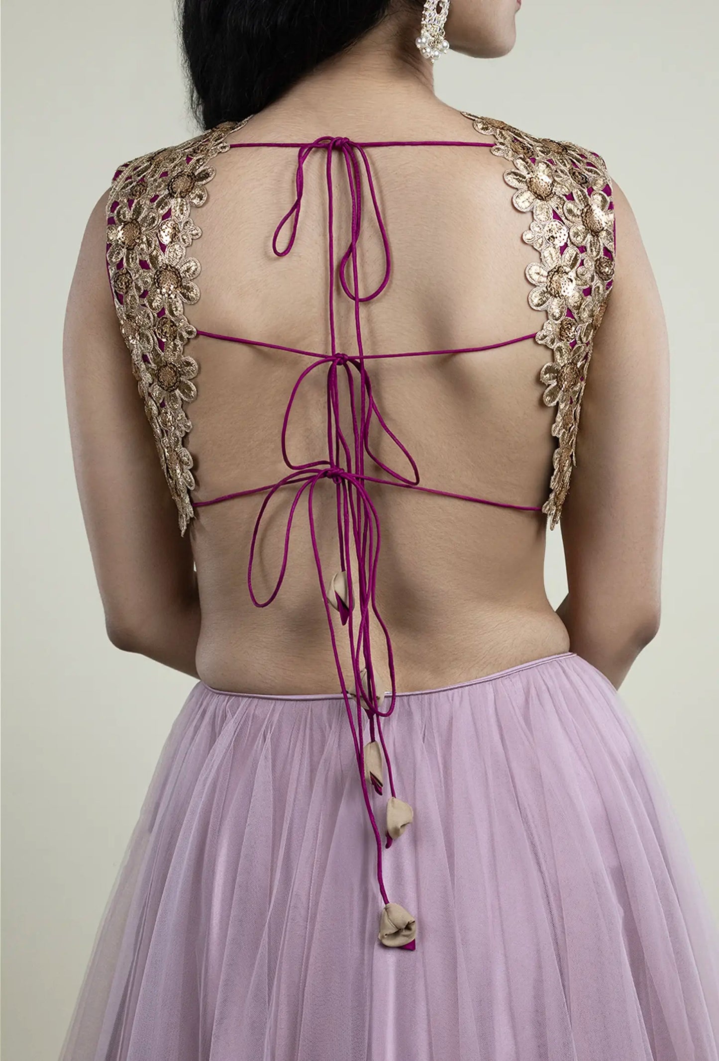 TJBL00018_5 Rani Pink with Gold Designer Blouse