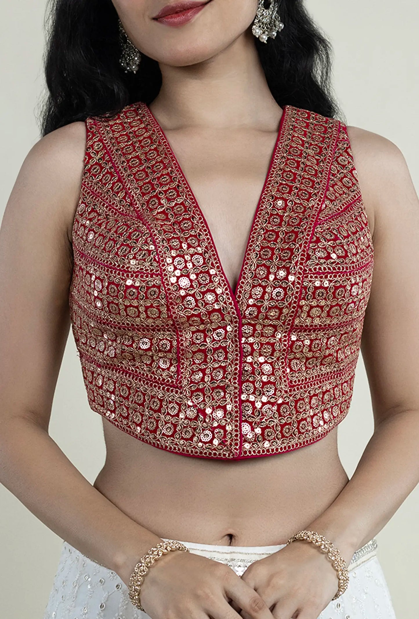 TJBL00020_1 Pink Sleeveless Blouse