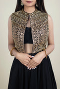 TJBL00028_1 Black Jacket Blouse