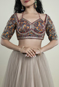 TJBL00052_3 Maroon Multicolor Blouse