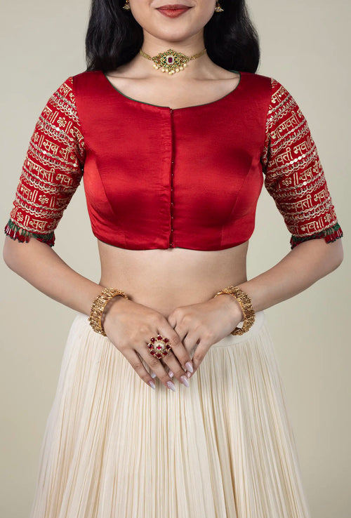 Red Bridal Blouse in Modal Silk