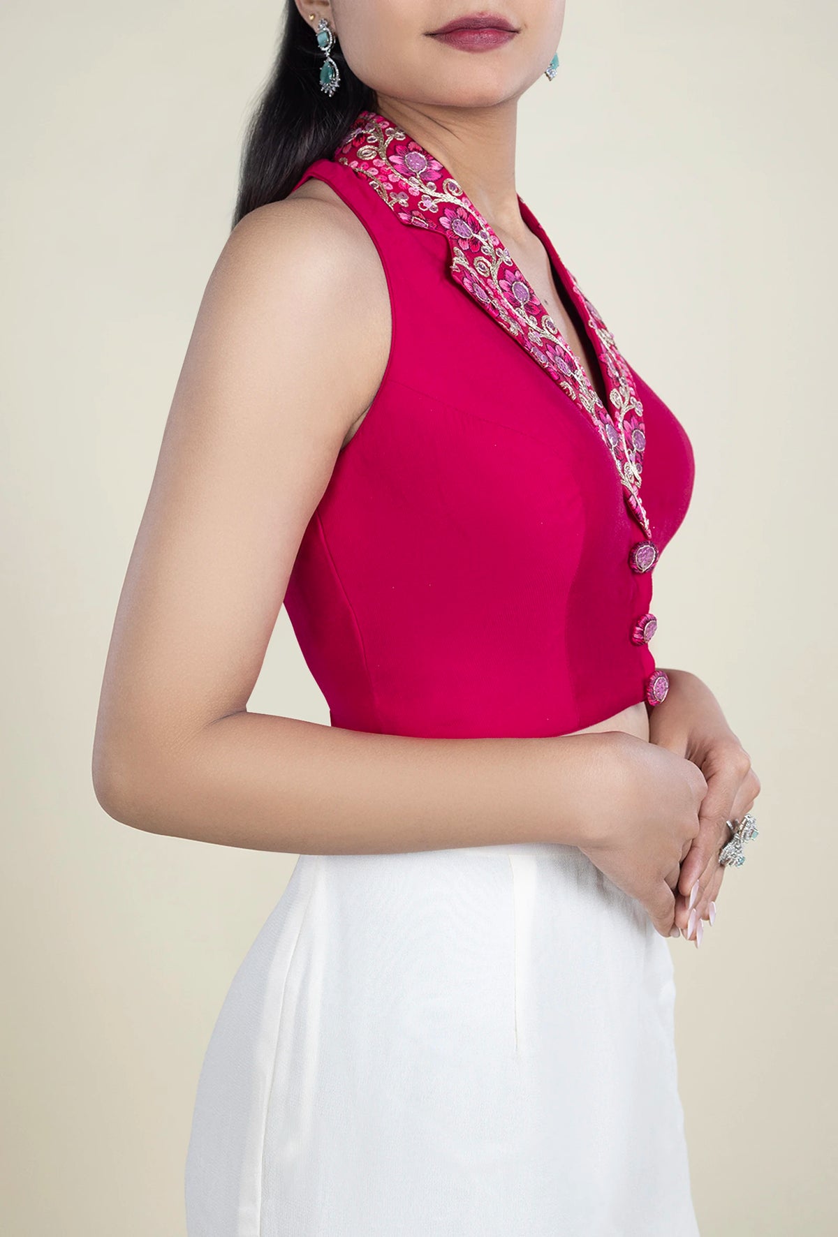TJBL00055_4 Pink-Collar Blouse