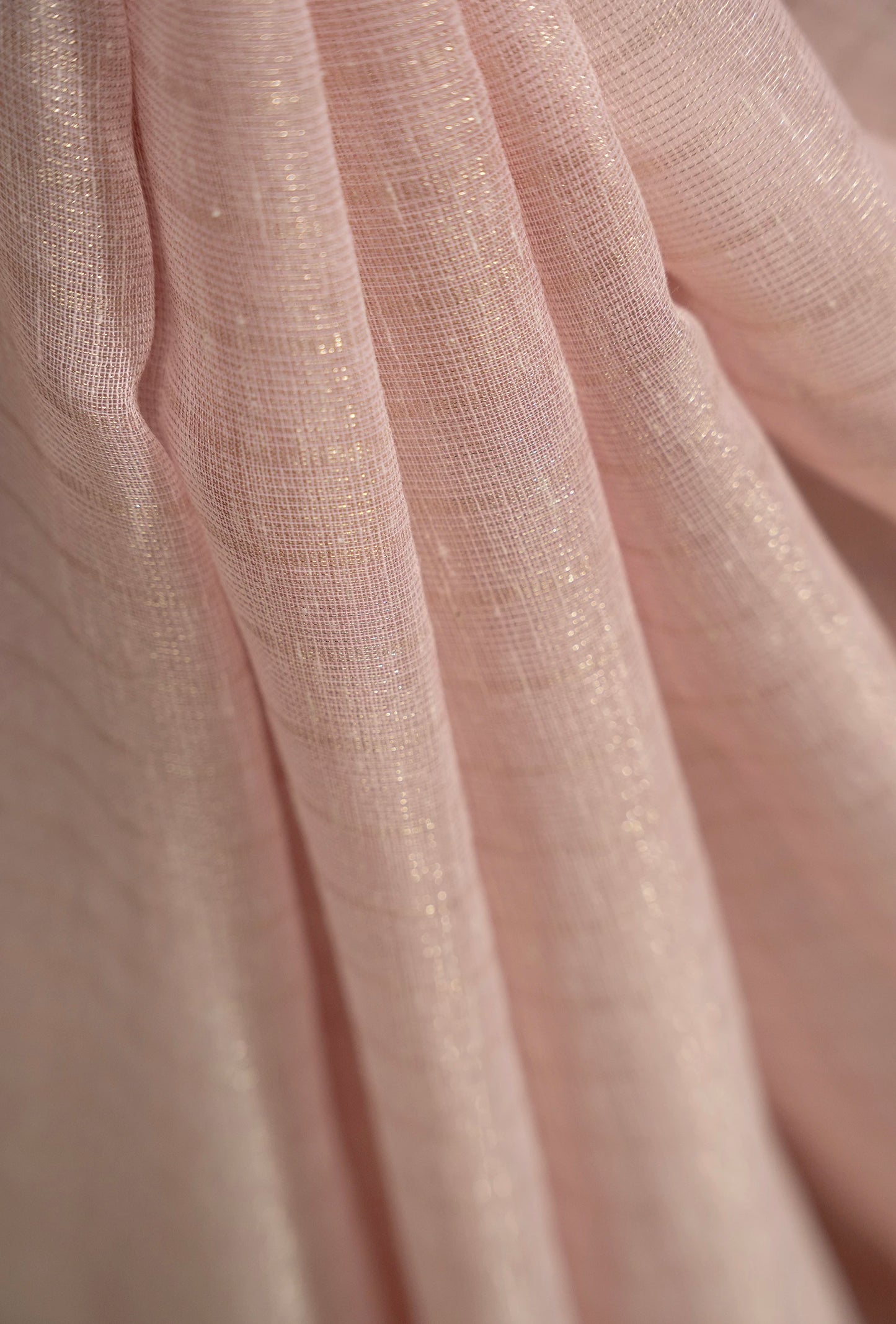 Khadi Georgette Saree In Light Pink Color With Meenakari Florals