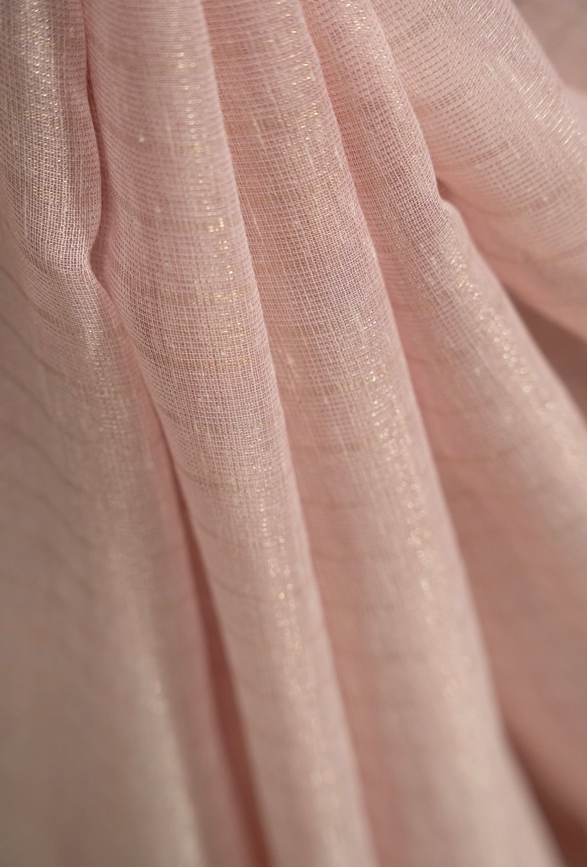 Khadi Georgette Saree In Light Pink Color With Meenakari Florals