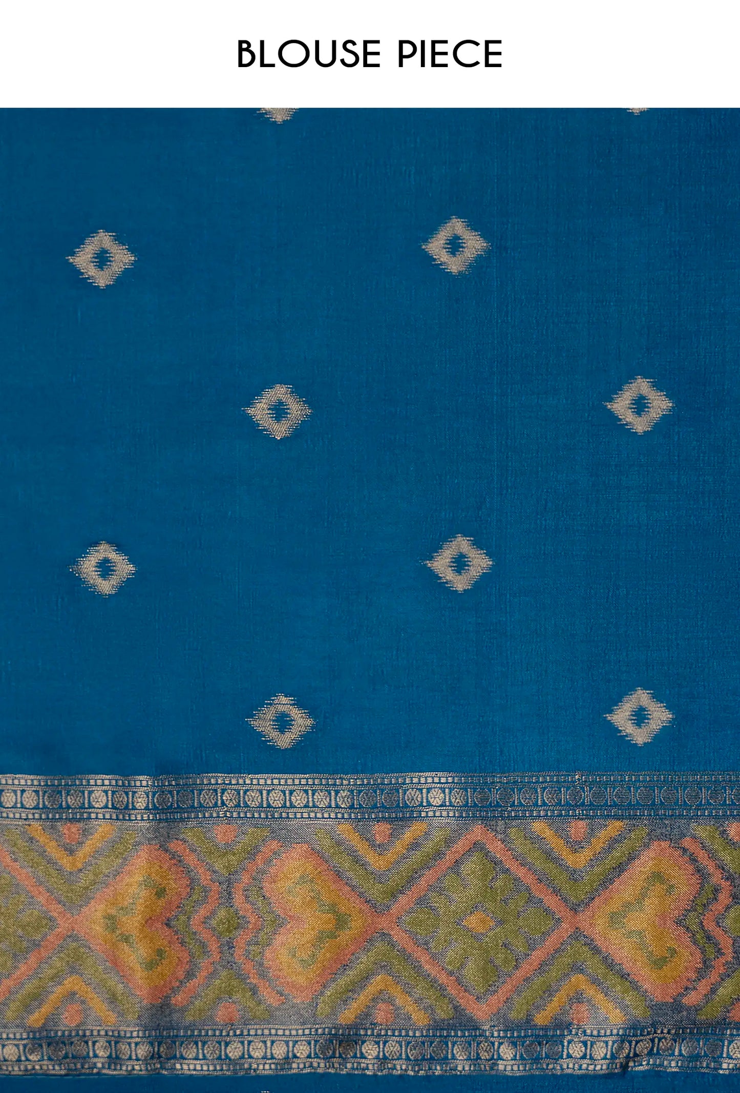 Teal Blue Katan Silk Saree With Unstitched Blouse