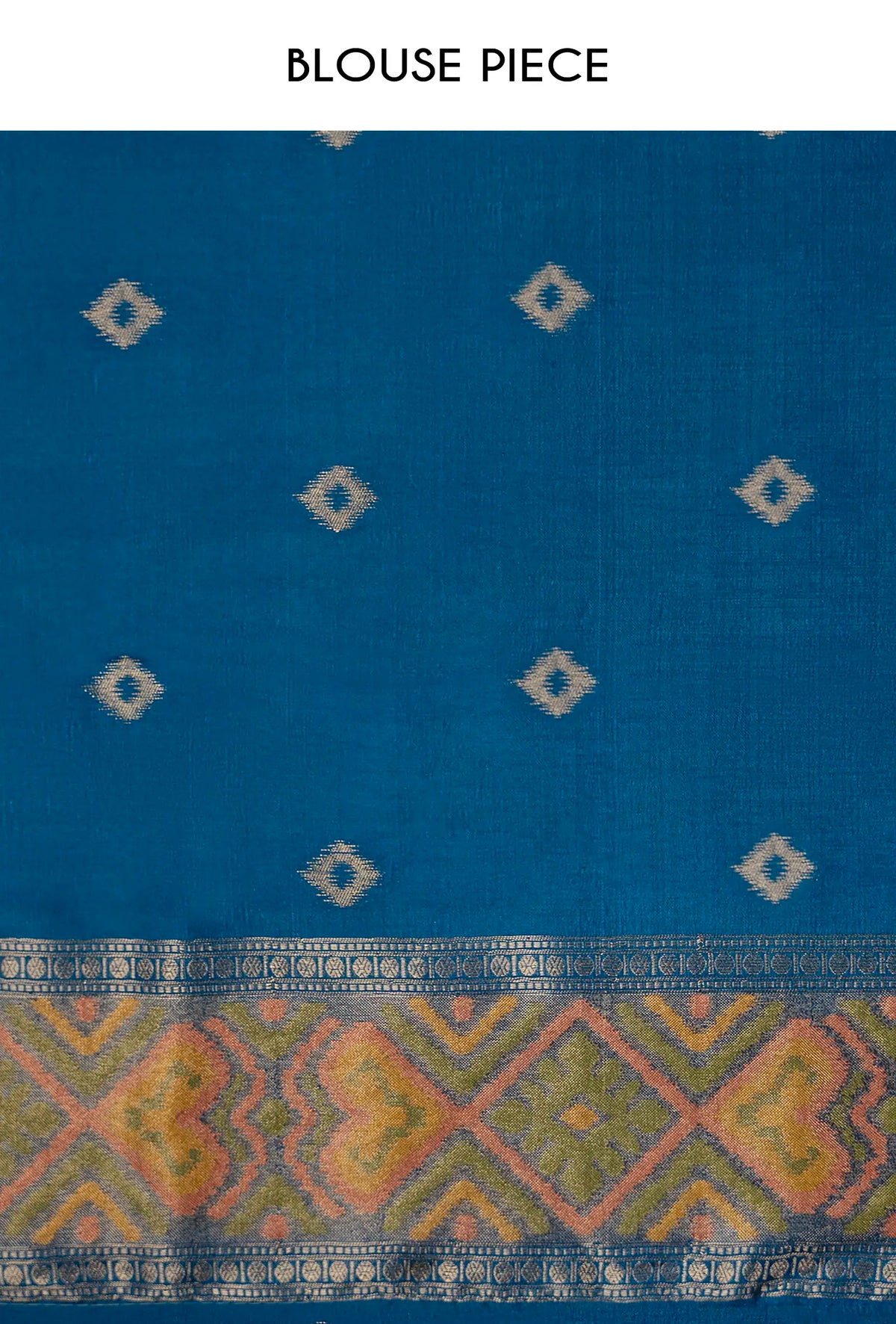 Teal Blue Katan Silk Saree With Unstitched Blouse