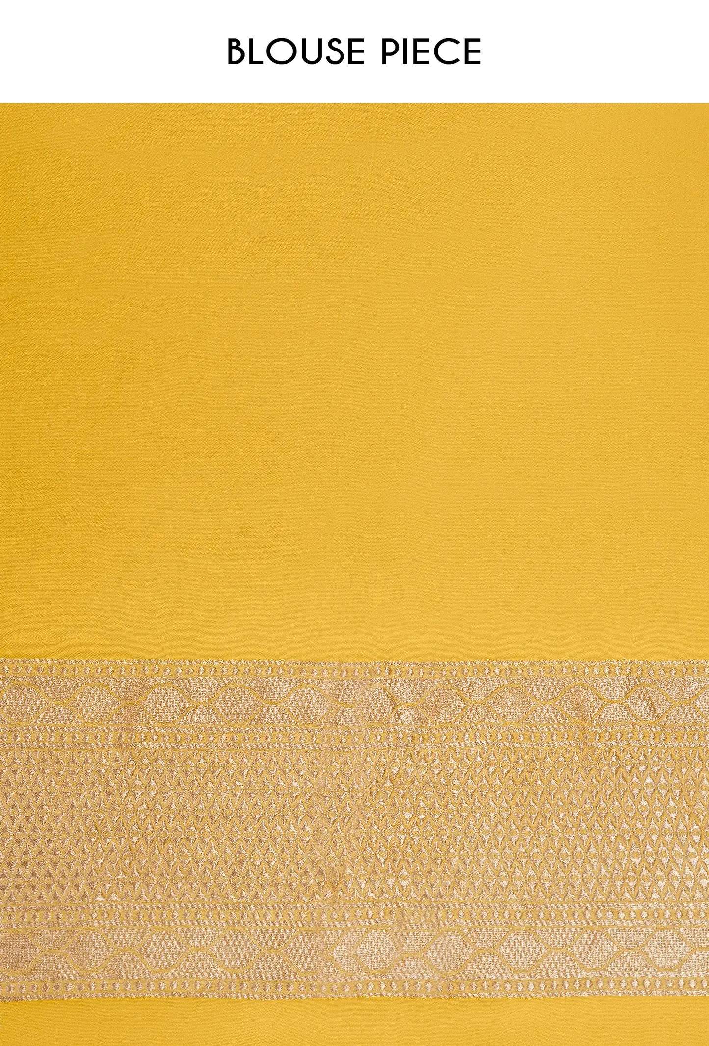 Pastel Yellow Khadi Georgette Saree With Unstitched Blouse