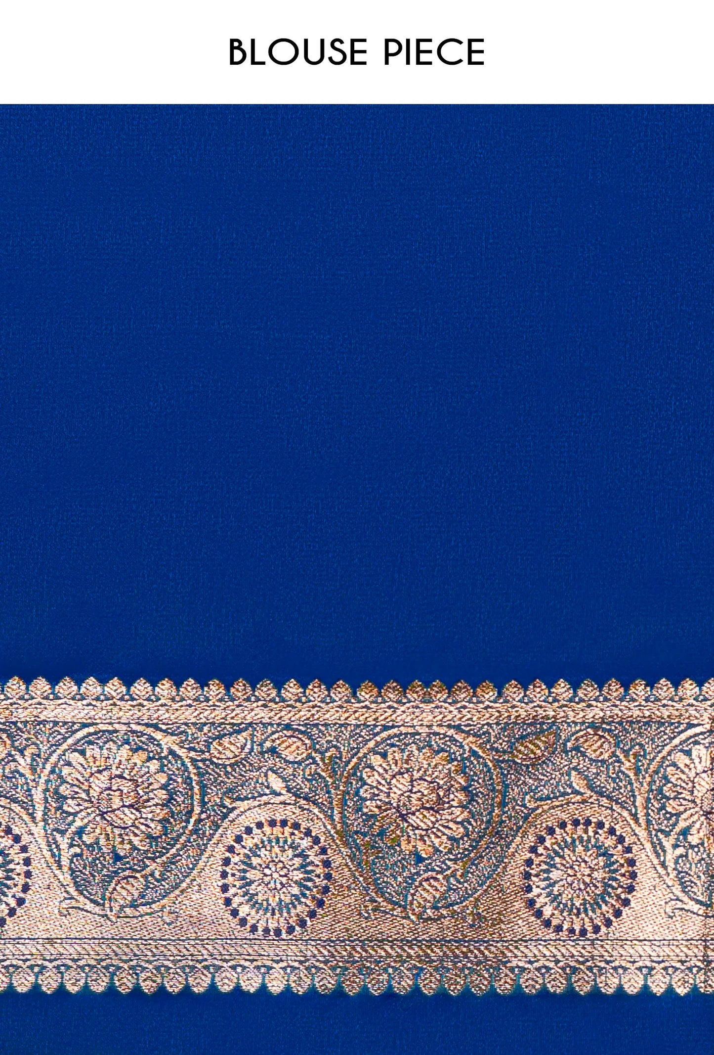 Royal Blue Pure Mango Silk Saree With Unstitched Blouse