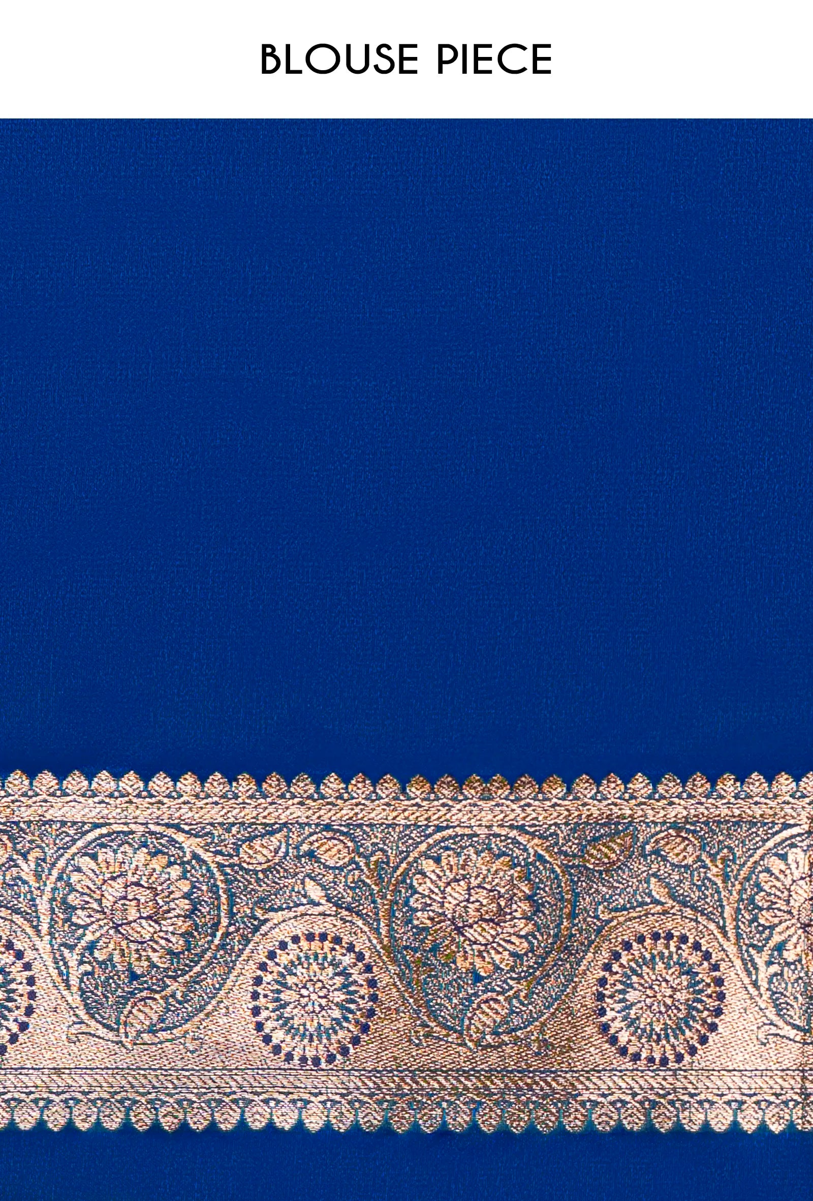Royal Blue Pure Mango Silk Saree With Unstitched Blouse