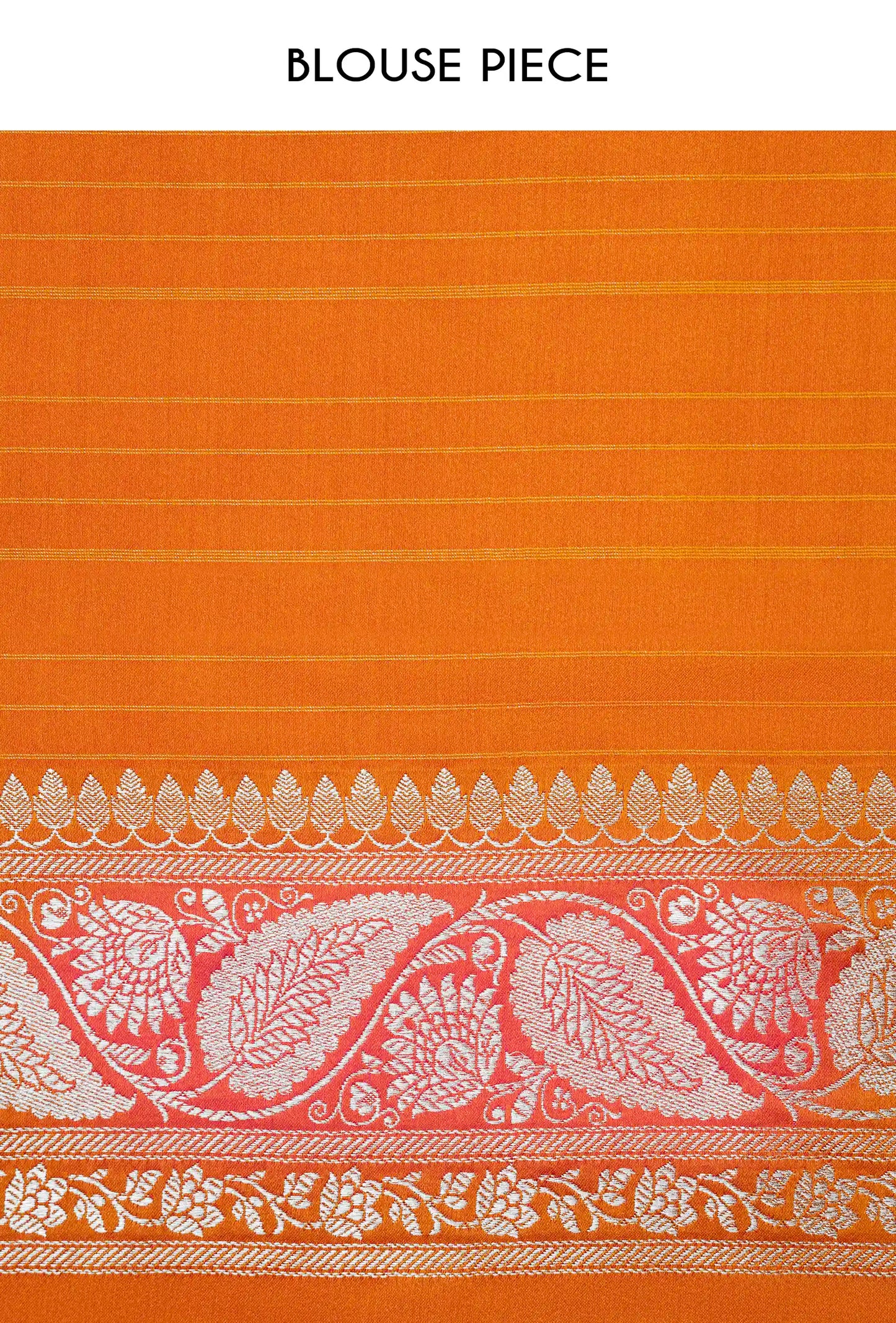 Mango Orange Dual Color Mashru Silk Saree With Unstitched Blouse