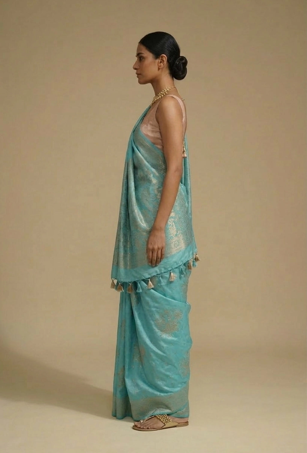Katan Silk Saree In Turquoise Blue For A Vibrant Look