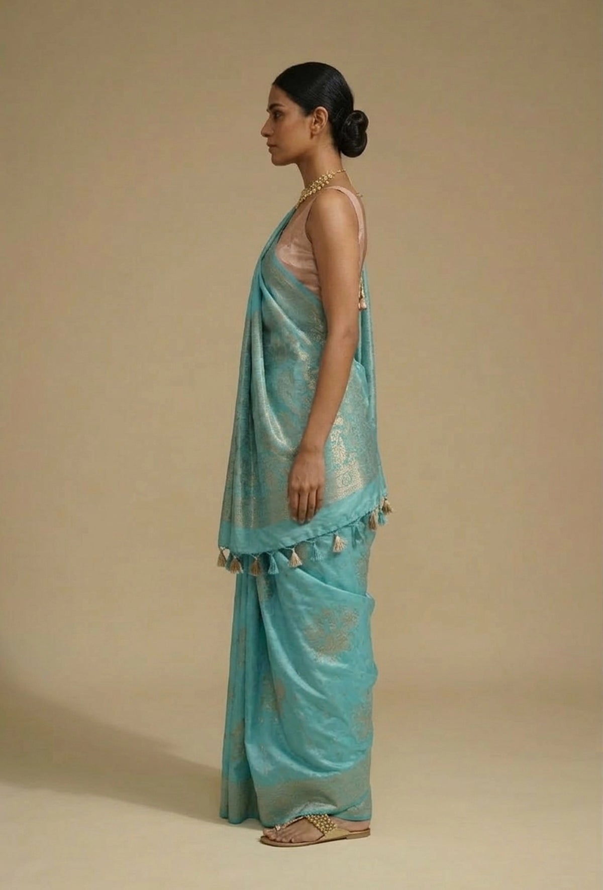 Katan Silk Saree In Turquoise Blue For A Vibrant Look