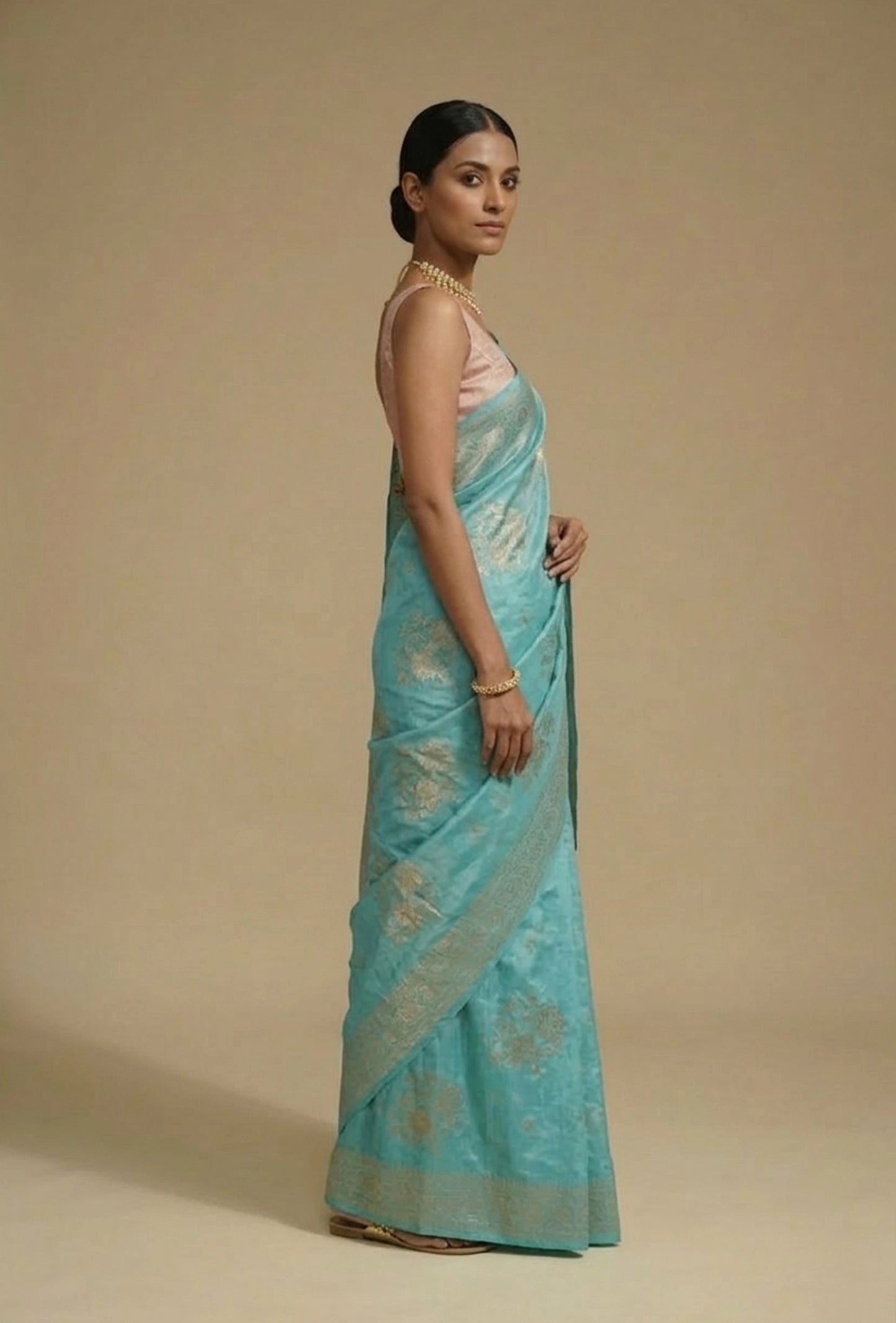 Katan Silk Saree In Turquoise Blue For A Vibrant Look