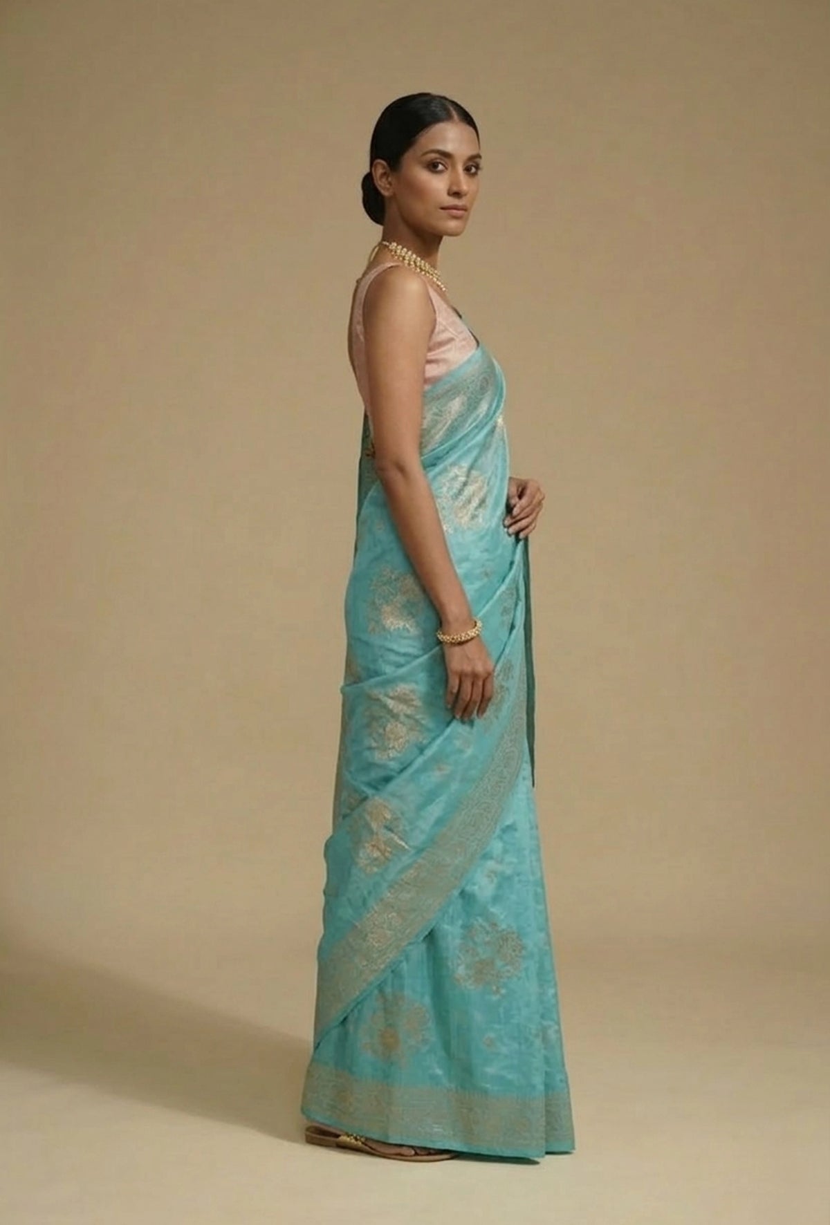 Katan Silk Saree In Turquoise Blue For A Vibrant Look