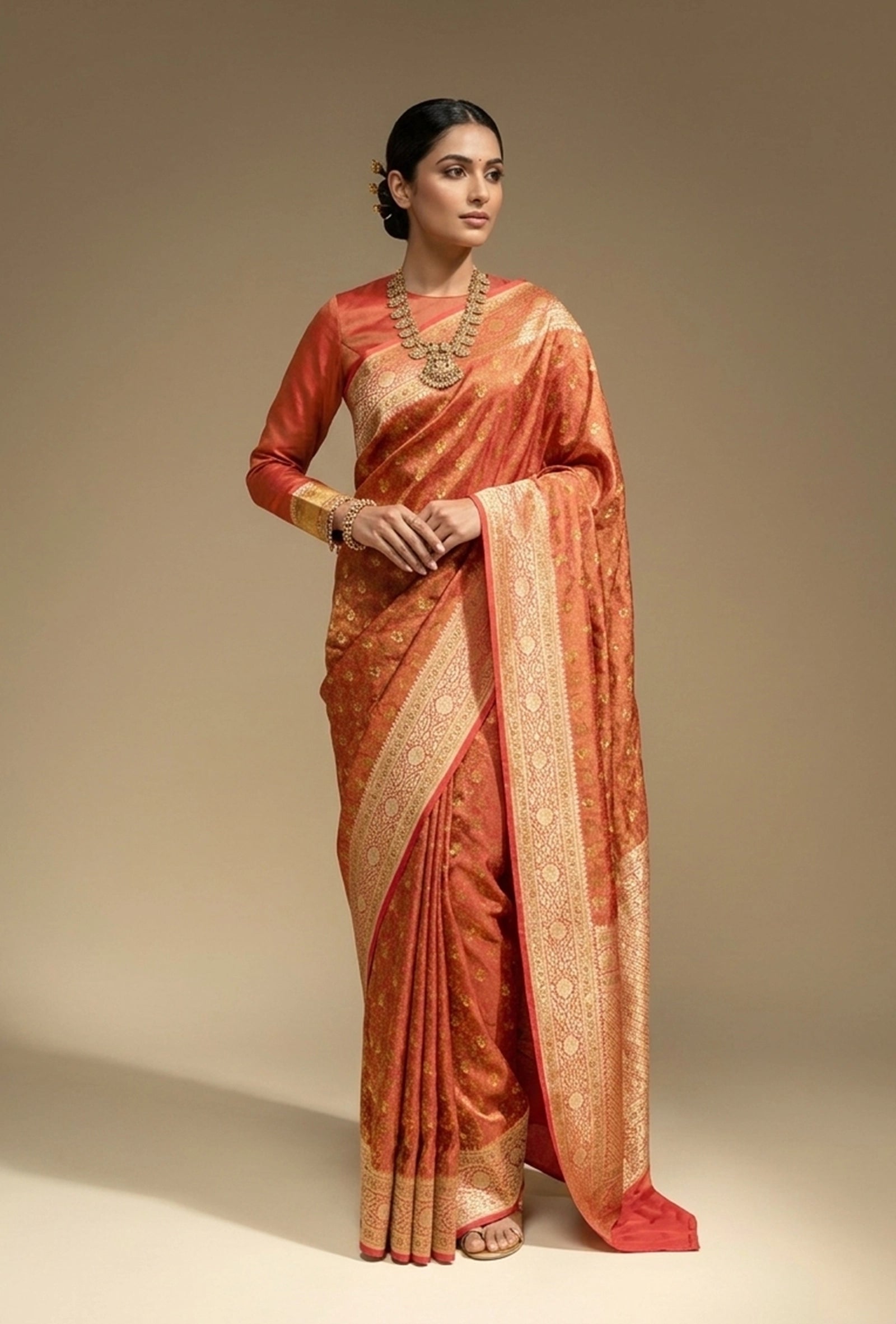 Patola Saree In Maroon With Floral Embellishments