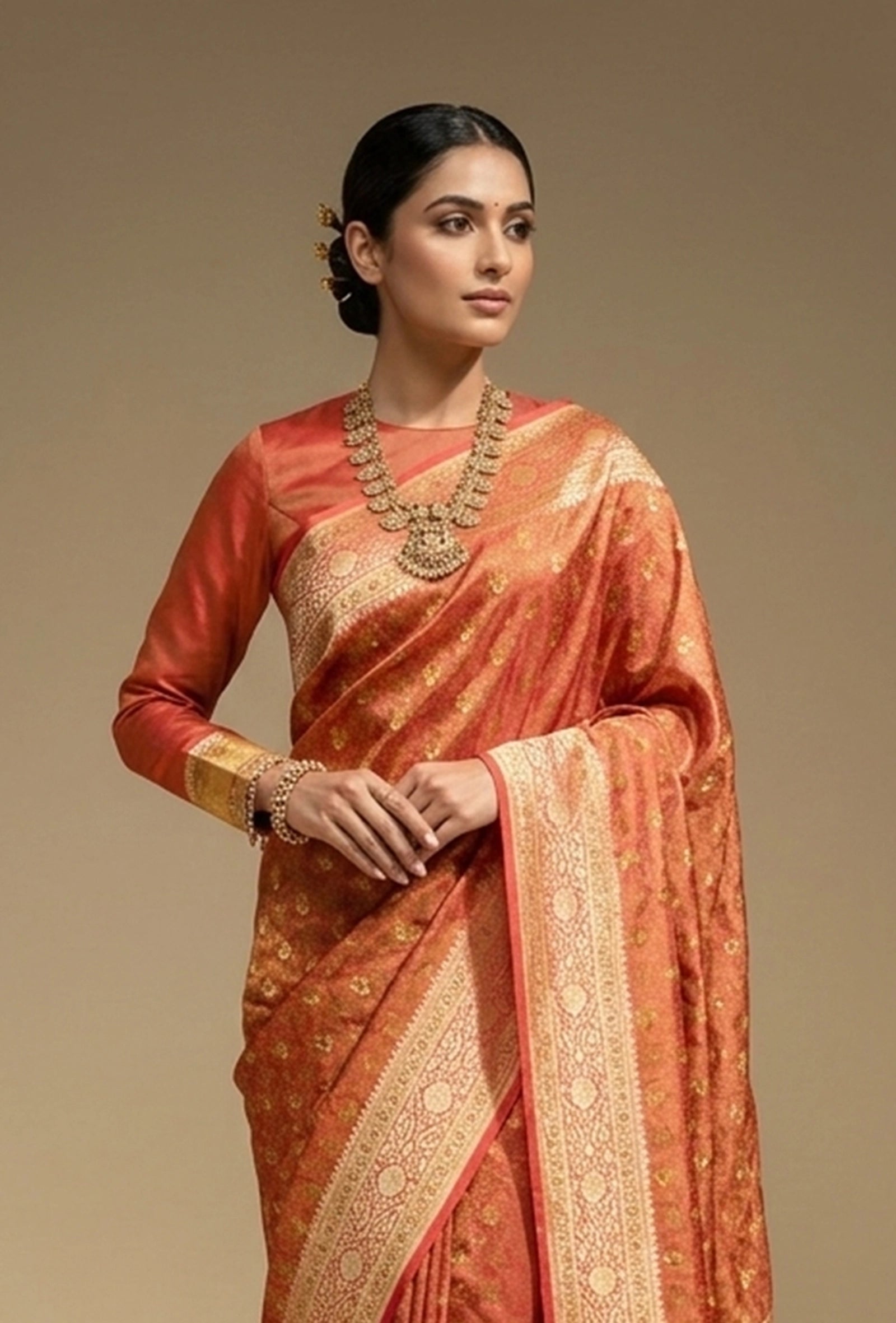 Patola Saree In Maroon With Floral Embellishments