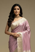 Silk Saree In Dusky Mauve For An Elegant Look