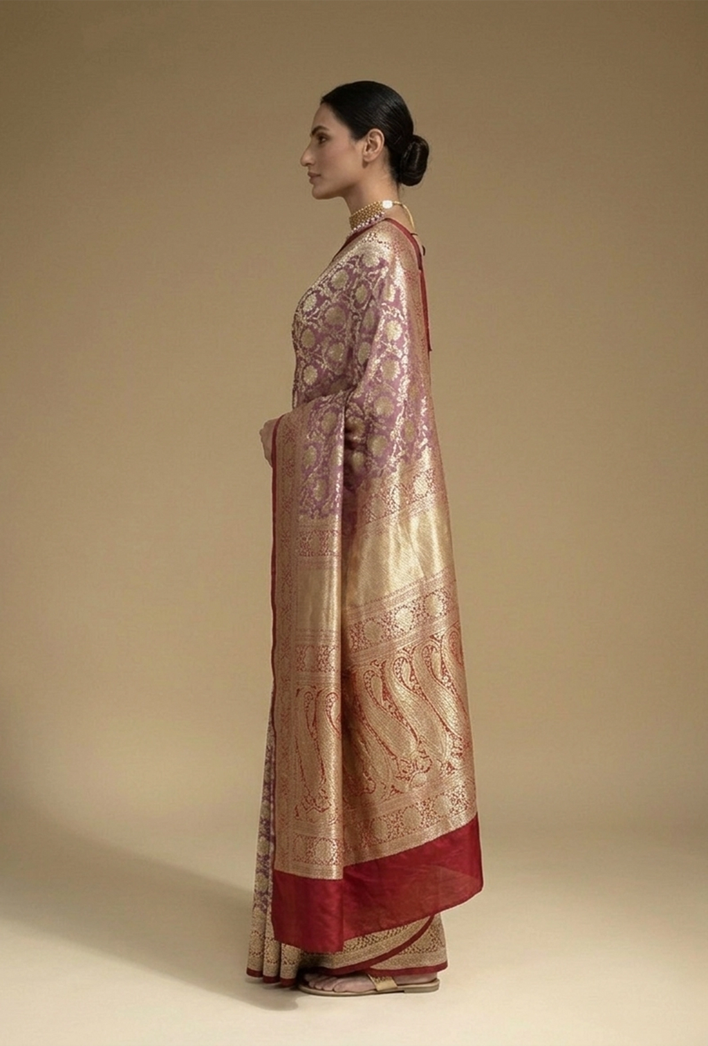 Banarasi Brocade Silk Saree In Rich Purple