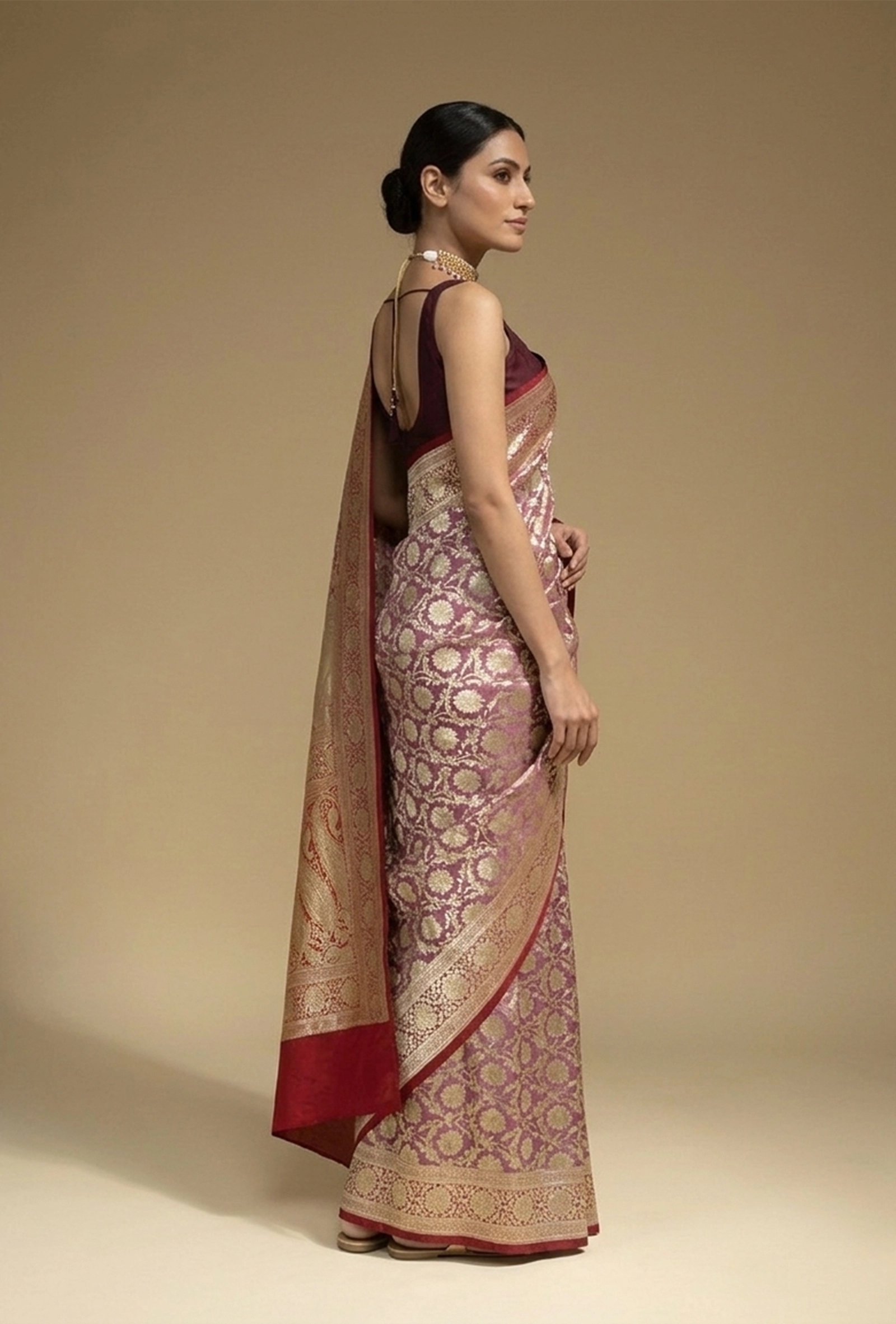 Banarasi Brocade Silk Saree In Rich Purple