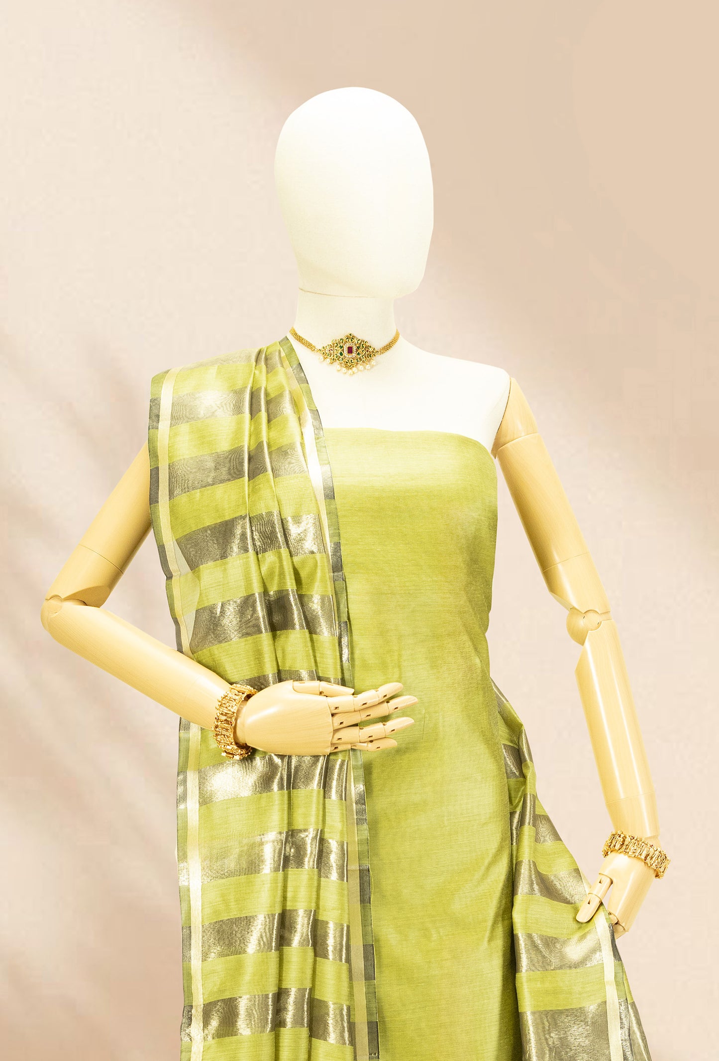 Neon Green Silk Kurta Set With Dupatta & Pants