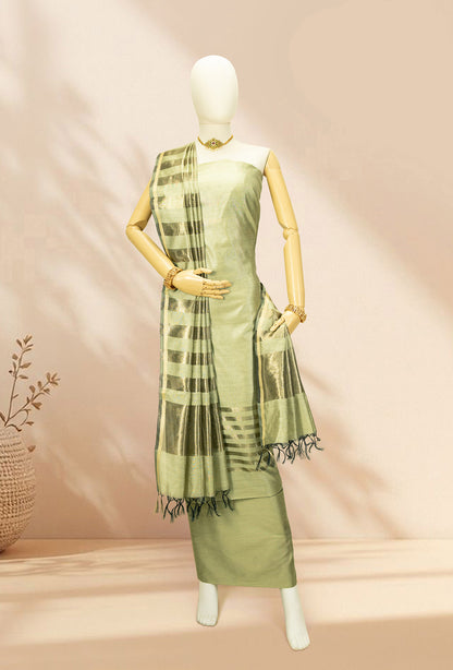 Refreshing Mint Green Silk Kurta Set With Dupatta & Pants